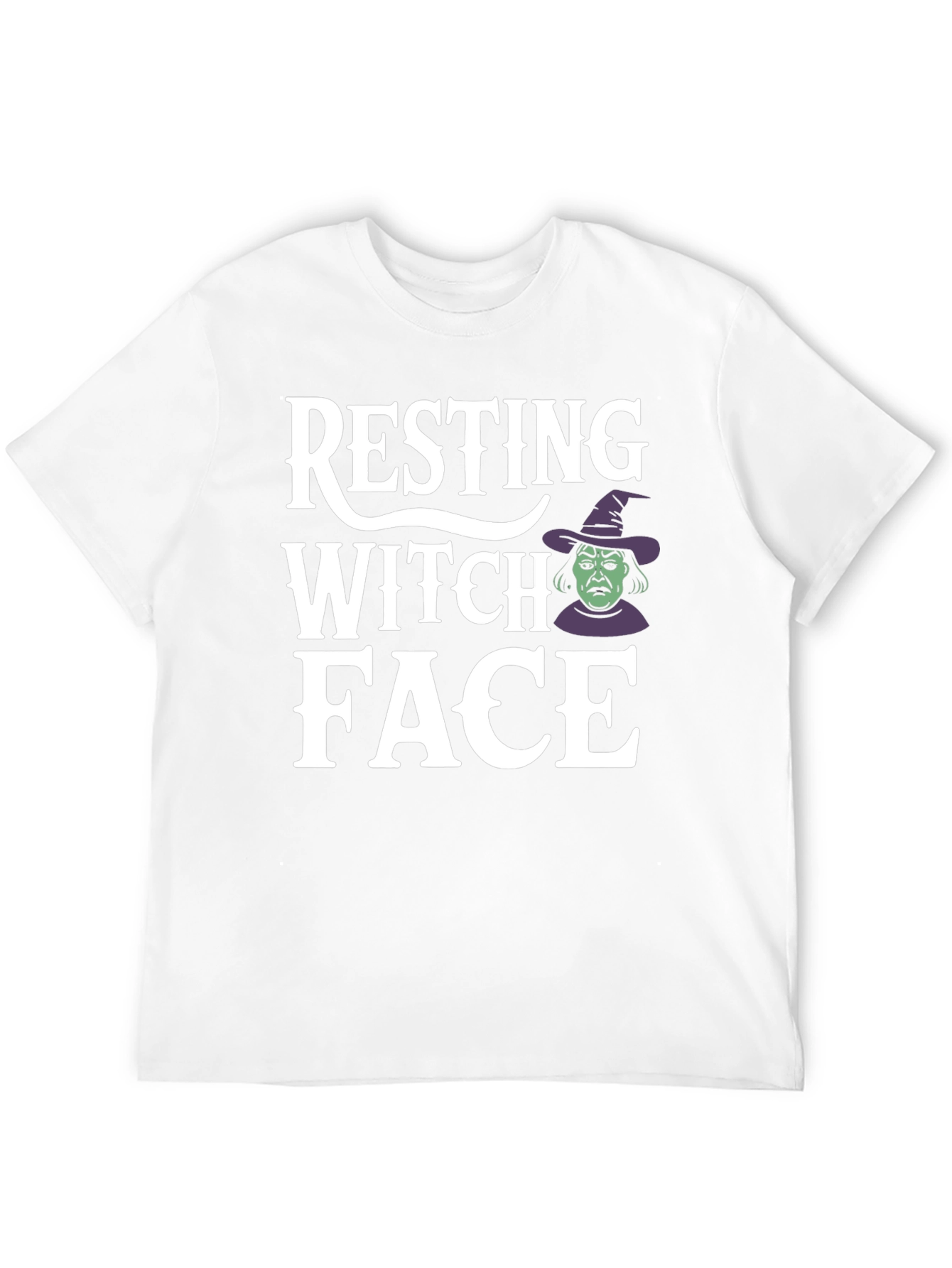 Black Resting Witch Face Graphic Tee - Halloween Shirt view 12