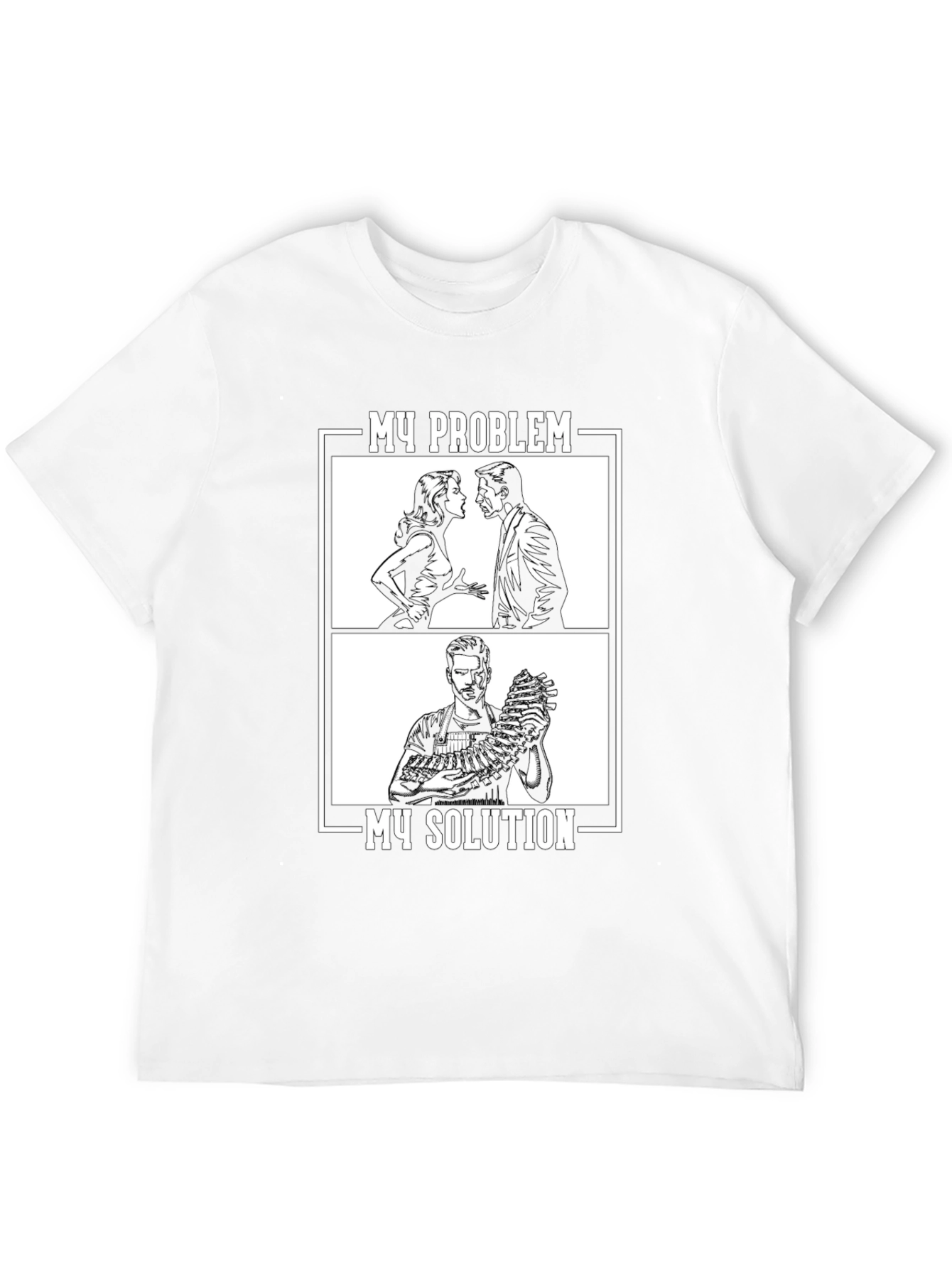 Black My Problem My Solution Graphic Tee view 12