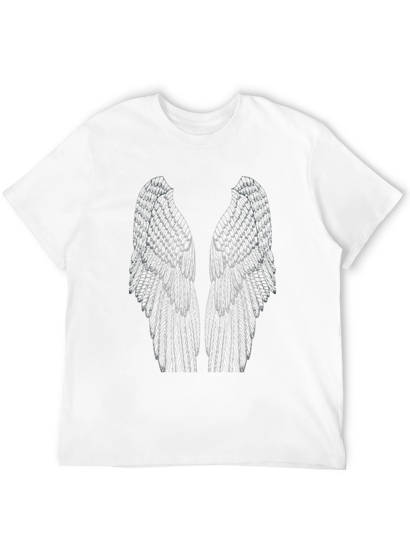 Black Angel Wing Graphic Tee - Black Cotton Blend view 12