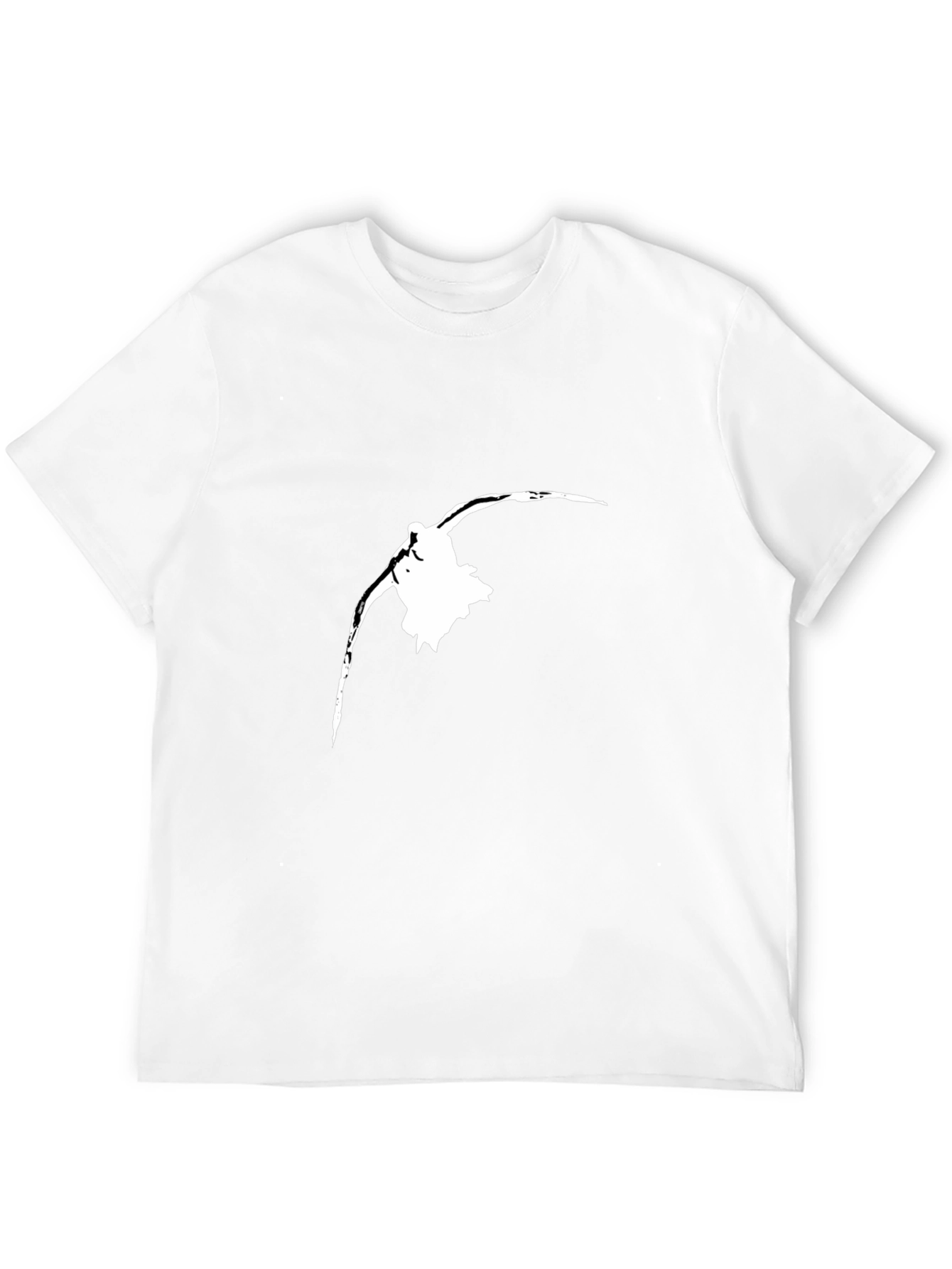 Black Black T-Shirt with White Bird Silhouette view 12