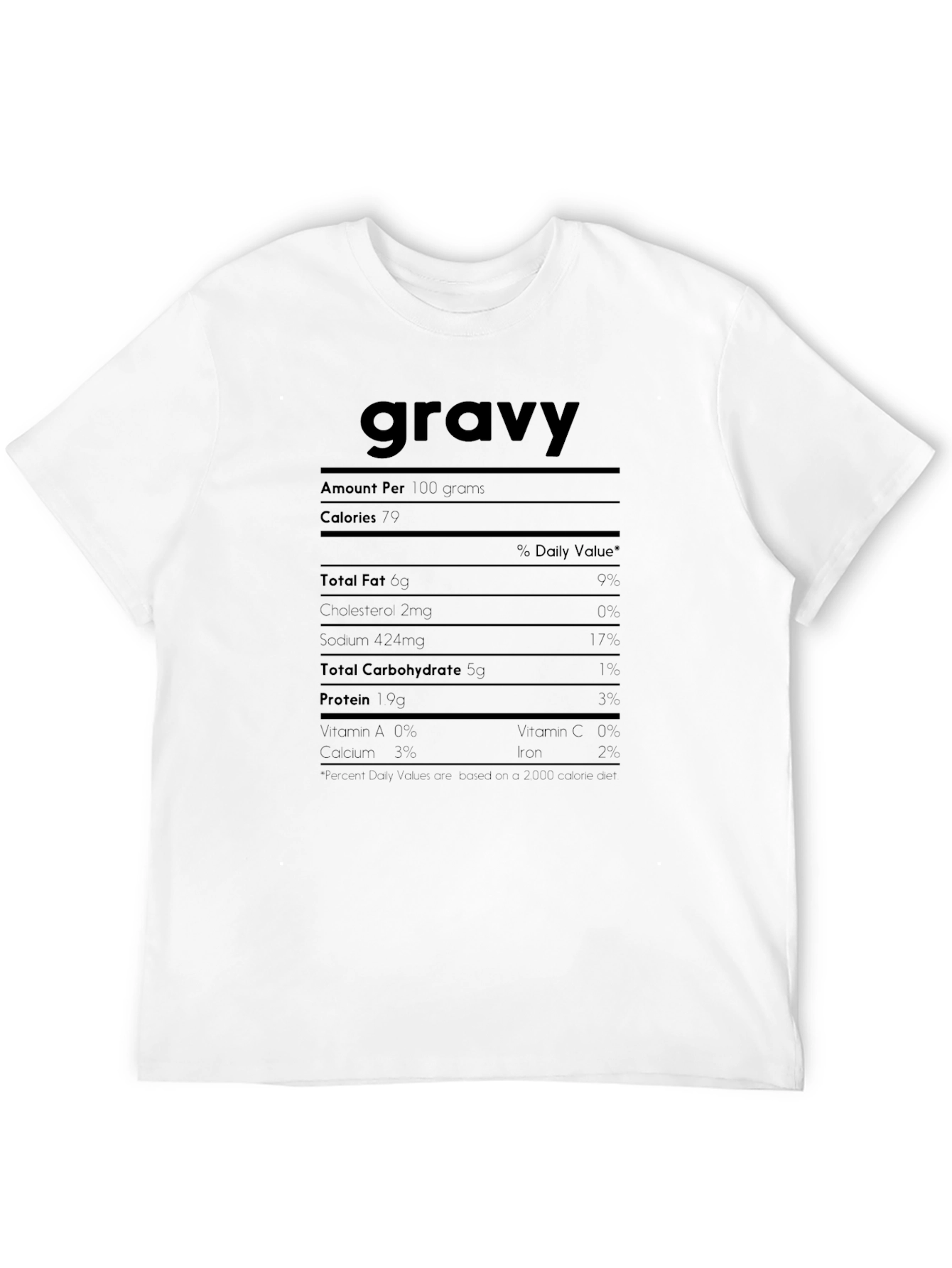 Black Nutrition Facts Gravy T-Shirt, Black view 12