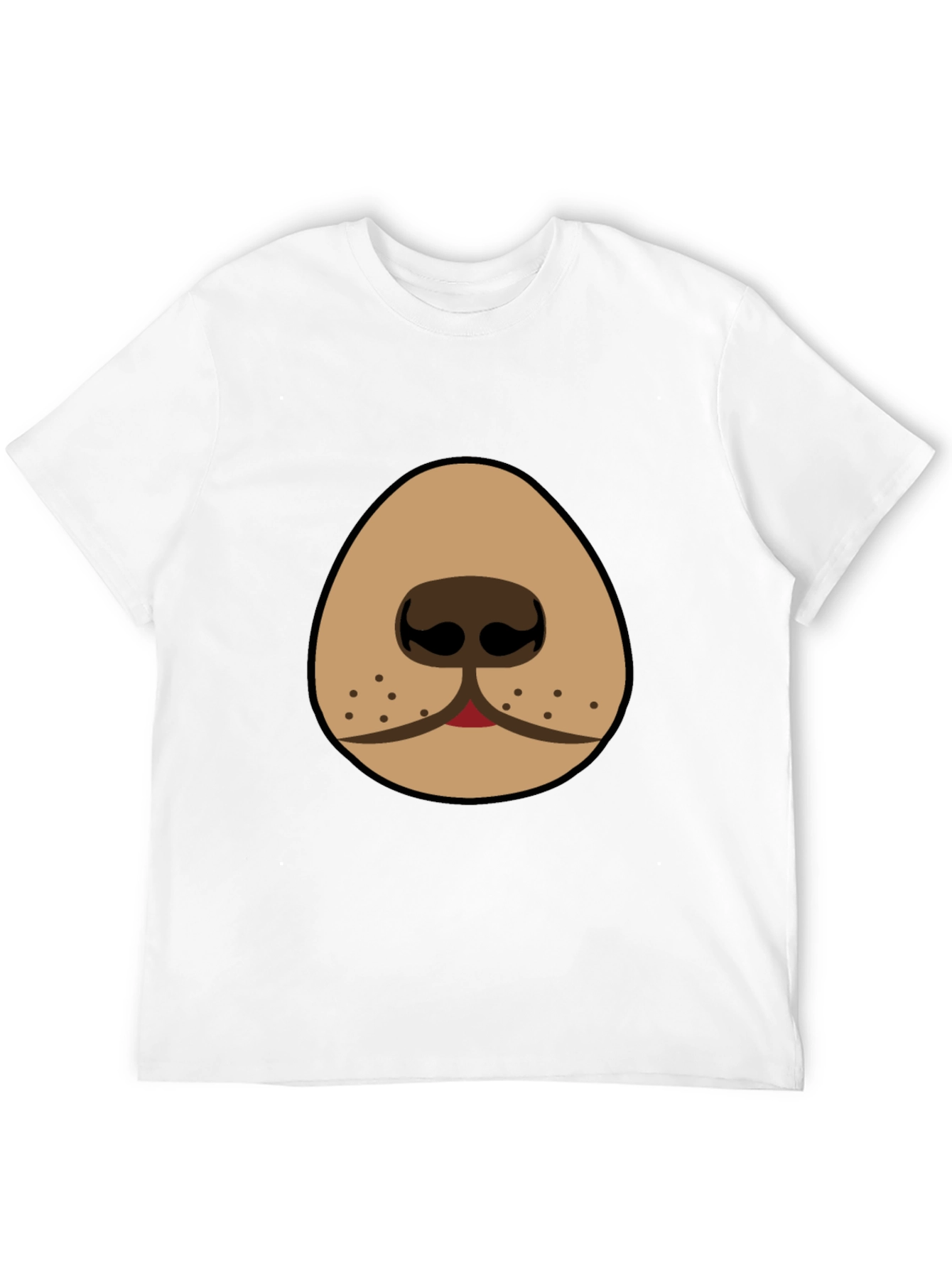 Black Funny Dog Nose Graphic T-Shirt - Black view 12