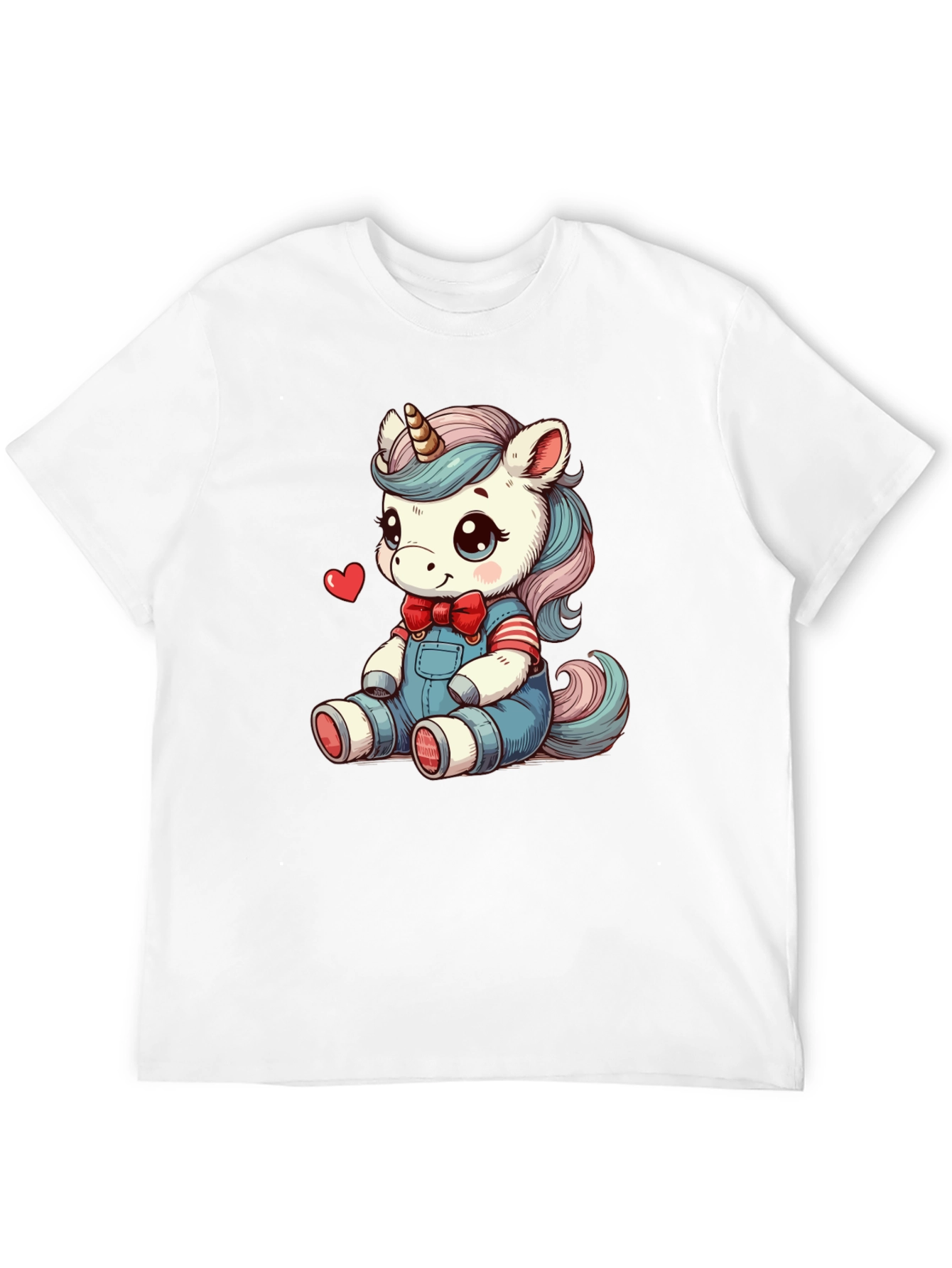 Black Cute Cartoon Unicorn Graphic T-Shirt view 12