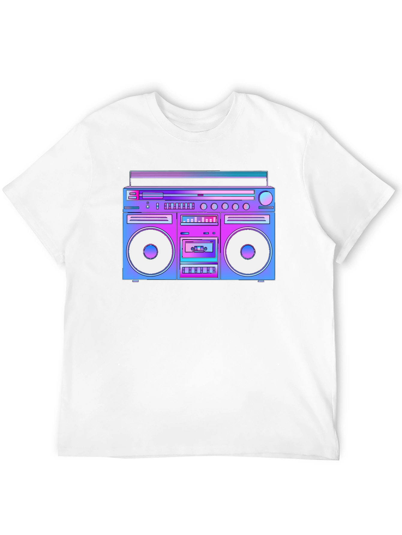 Black Retro Boombox T-Shirt - 80s Throwback Style view 12