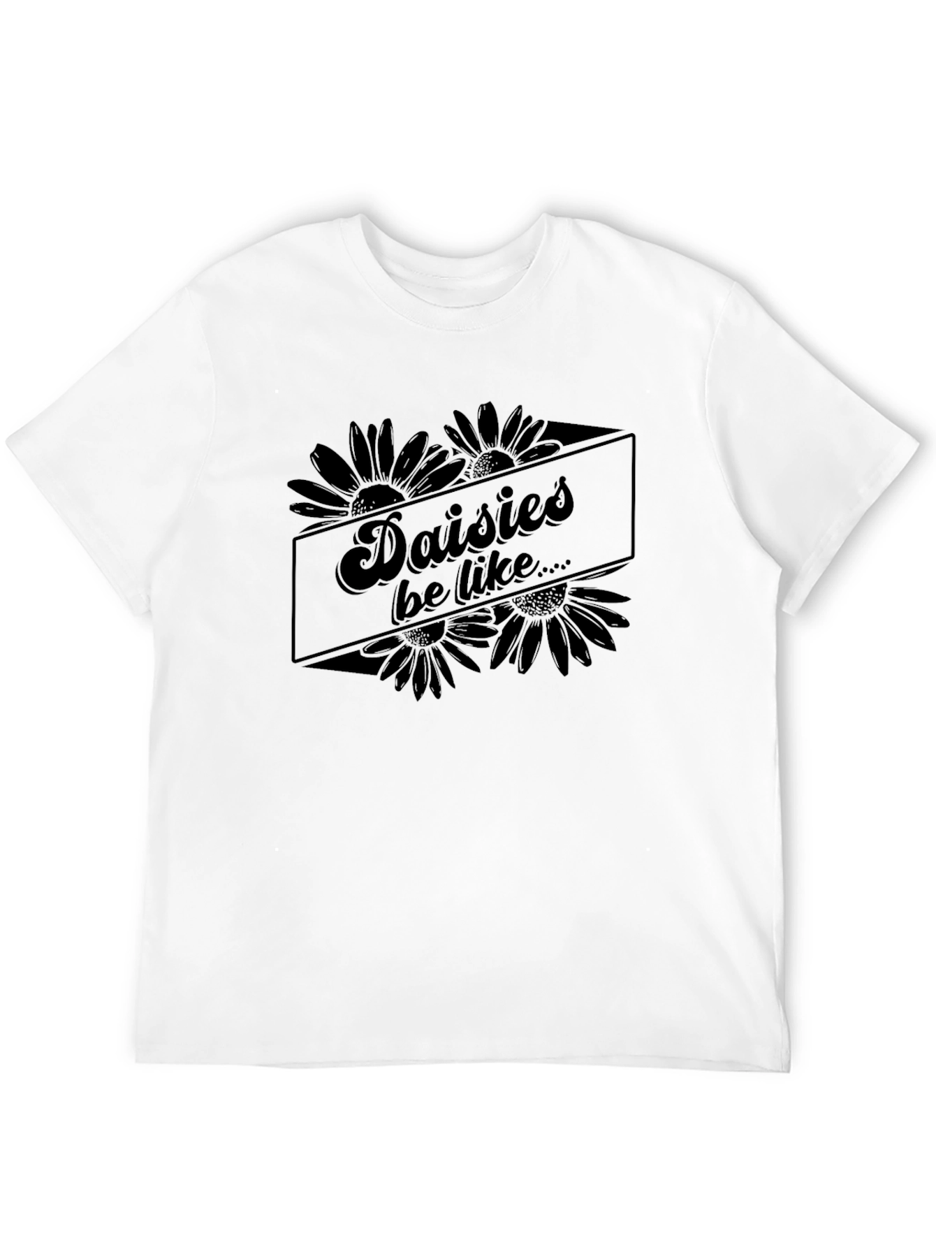 Black Daisies Be Like Graphic Tee - Unisex Black T-Shirt view 12