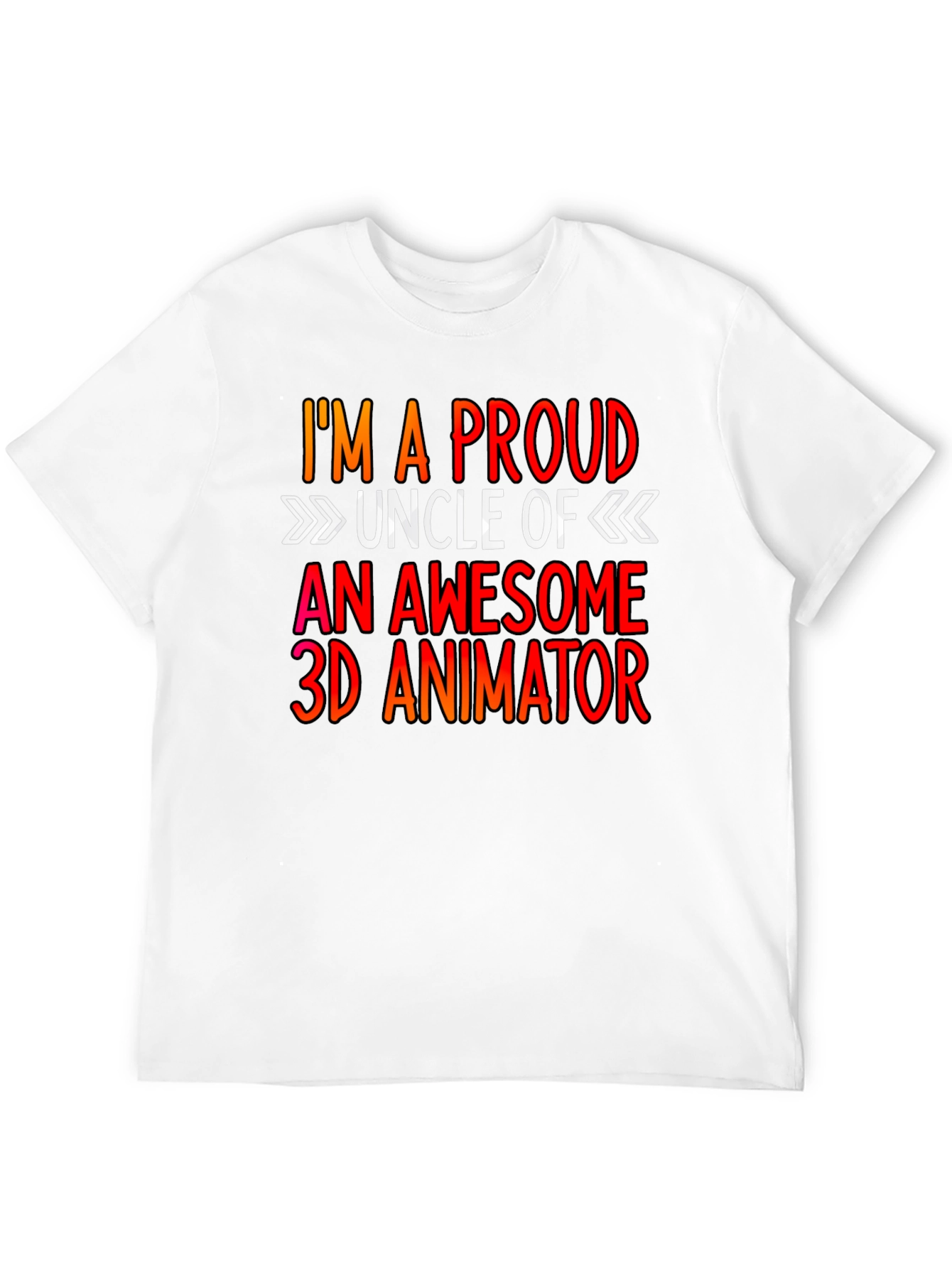 Black Proud Uncle 3D Animator T-Shirt view 12