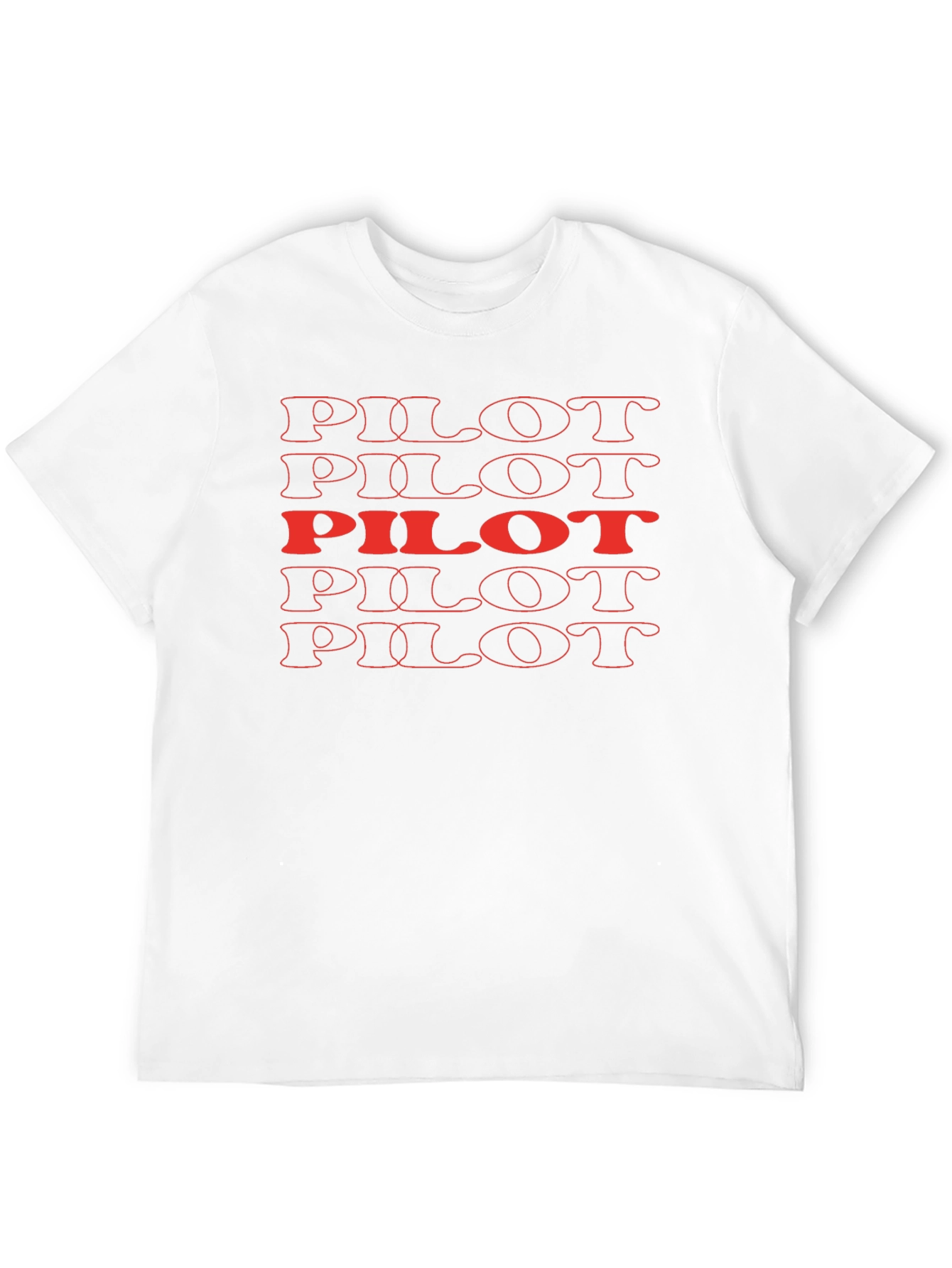 Black Pilot T-Shirt - Retro Stacked Text Design view 12