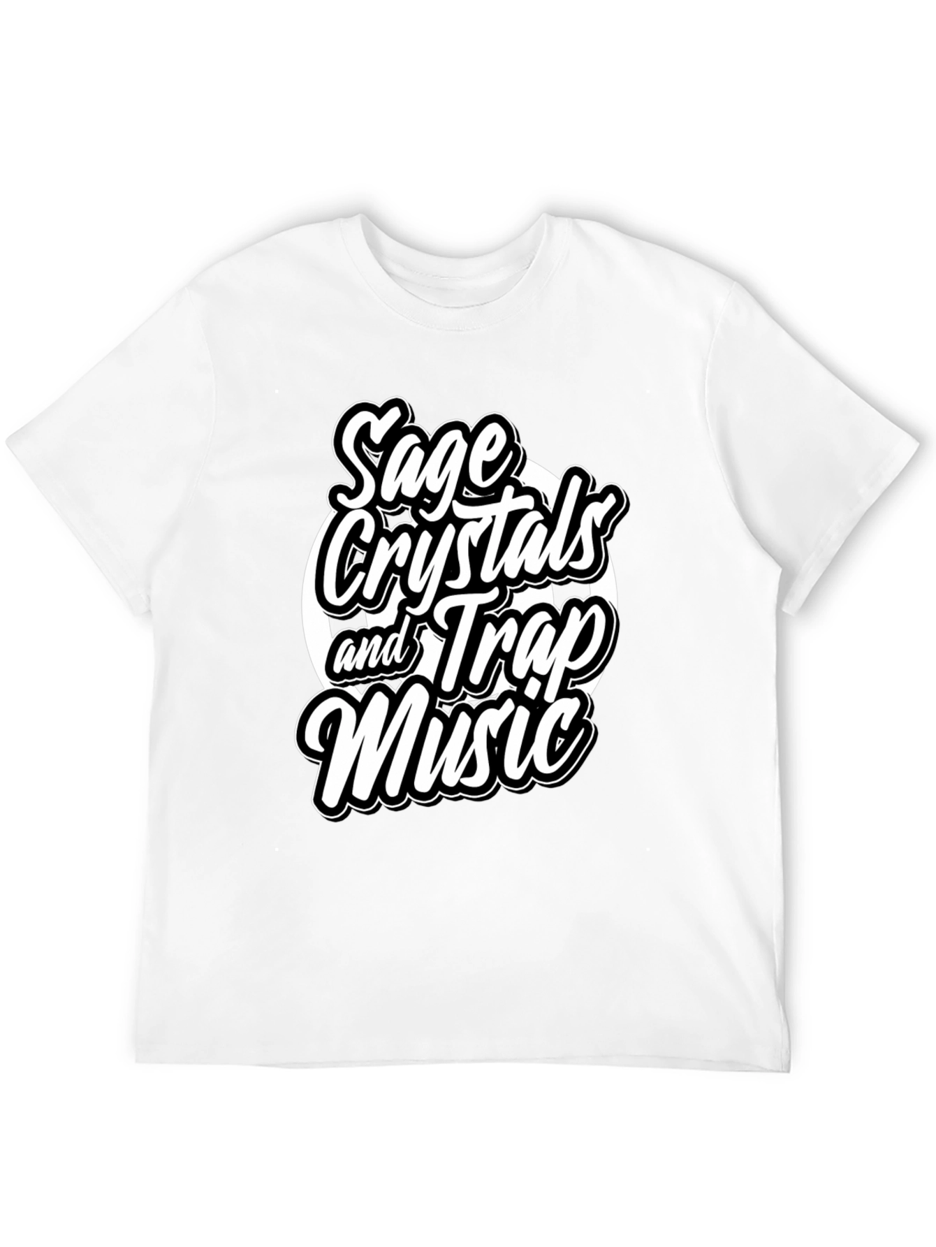 Black Sage Crystals and Trap Music Black T-Shirt view 12