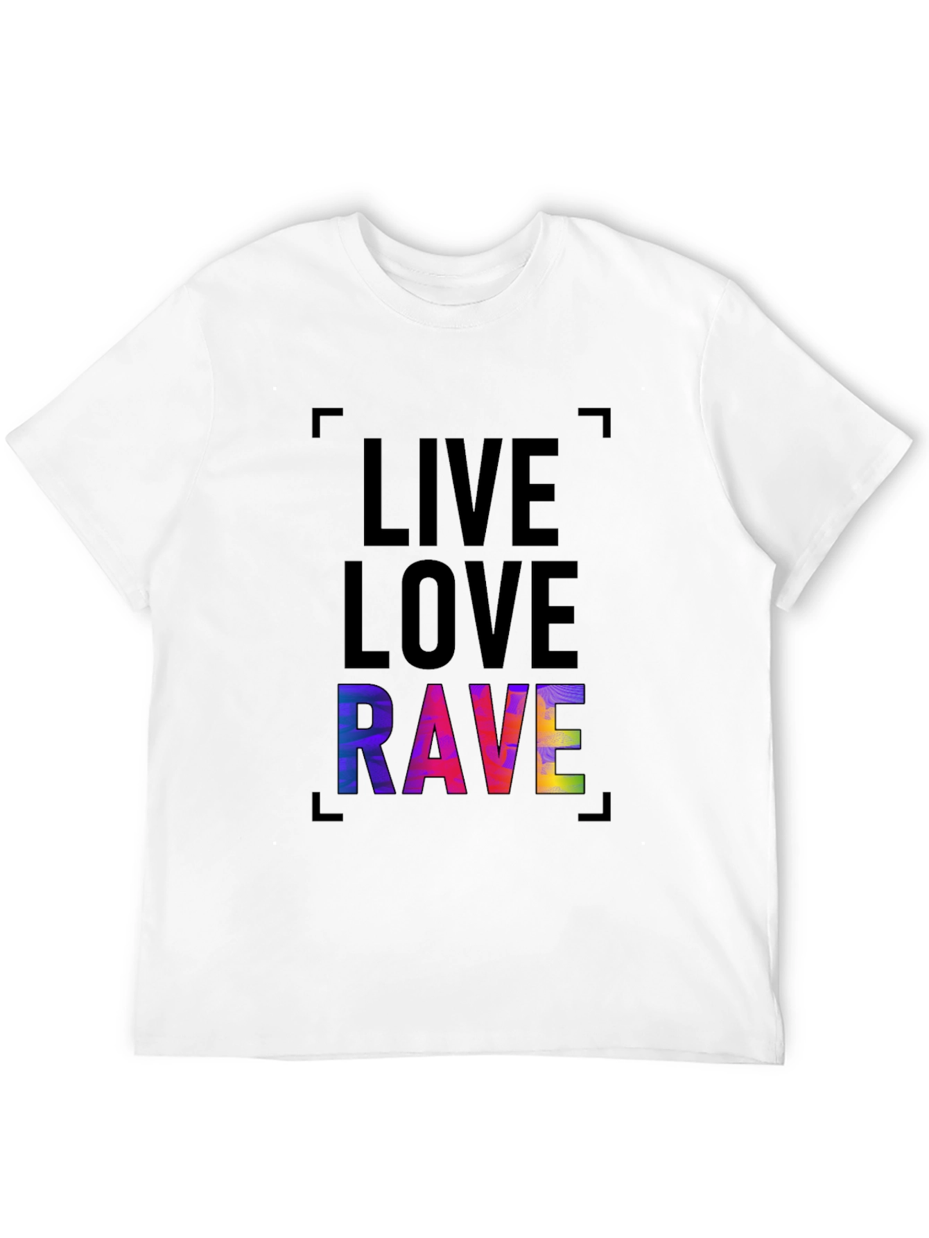 Black Live Love Rave Graphic Tee - Trendy Black T-Shirt view 12