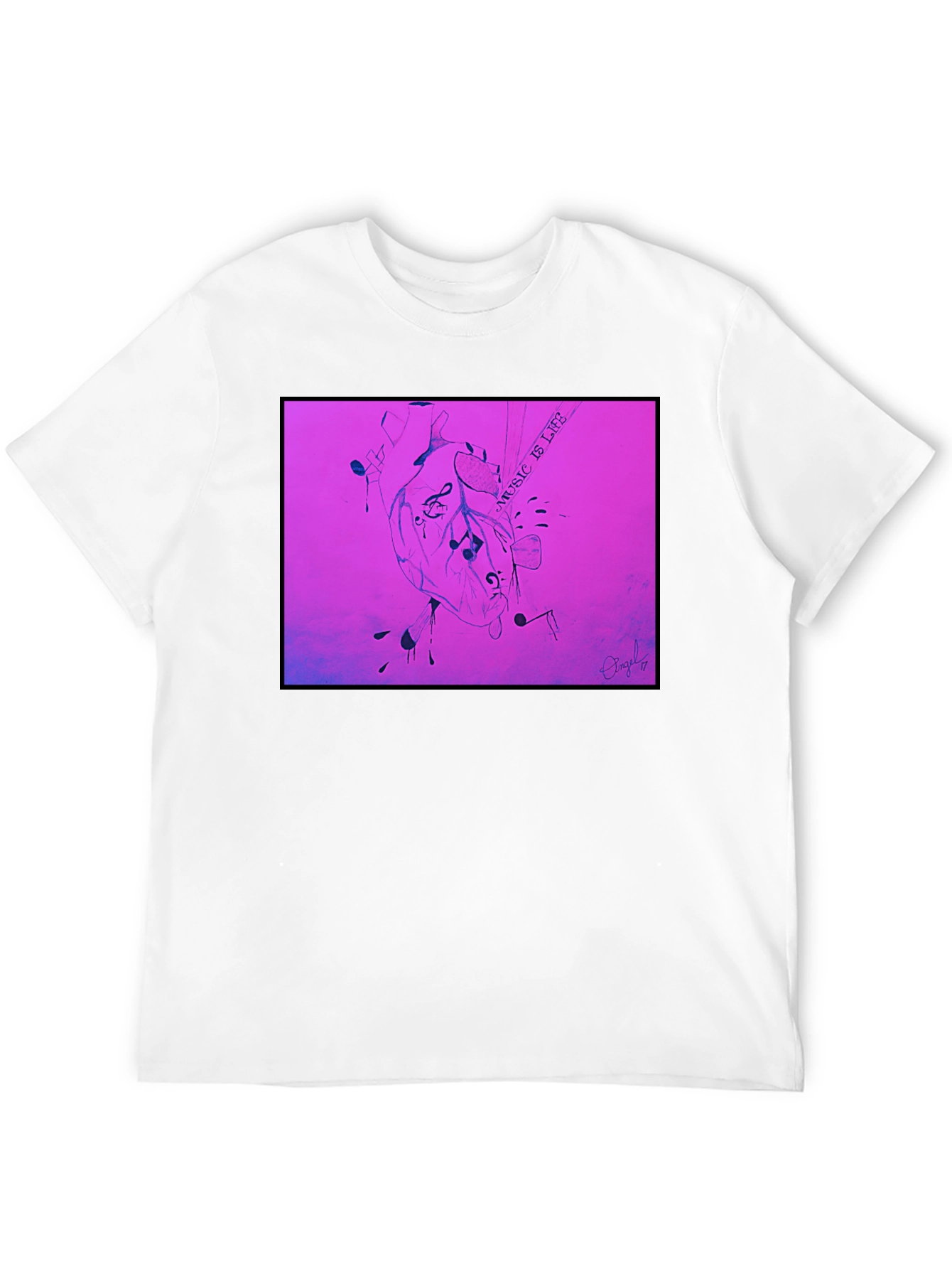 Black Music is Life Heart Graphic T-Shirt view 12