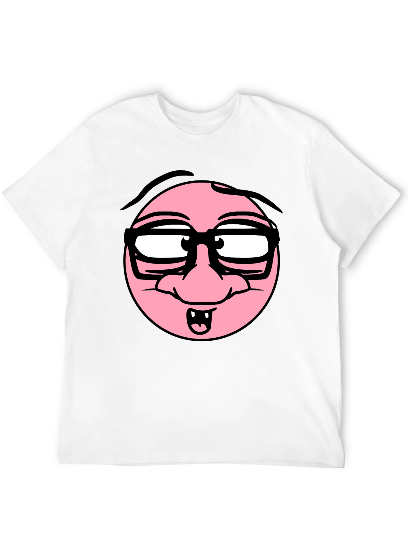 Black Funny Cartoon Face Black T-Shirt view 12