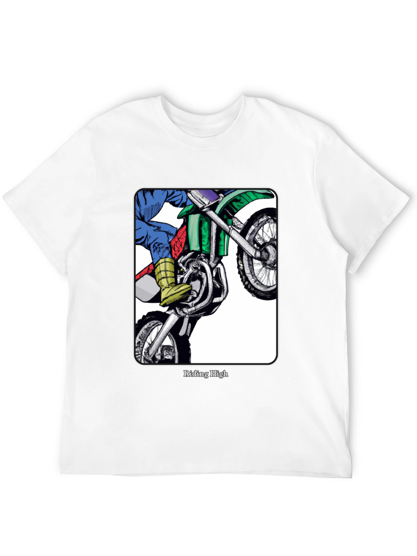 Black Riding High Motorcycle Graphic Tee - Black view 12