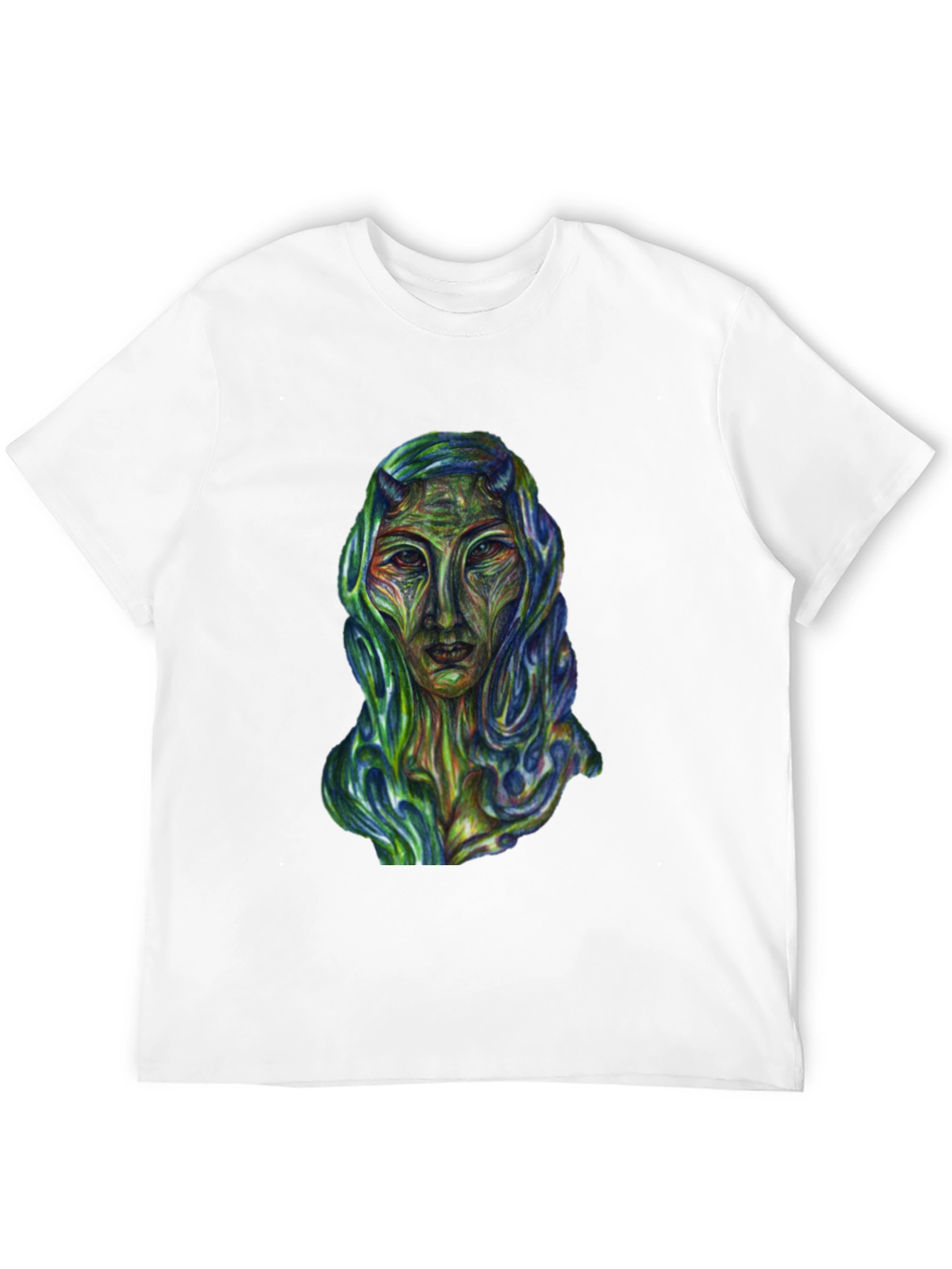 Black Surreal Alien Art Graphic T-Shirt - Black view 12