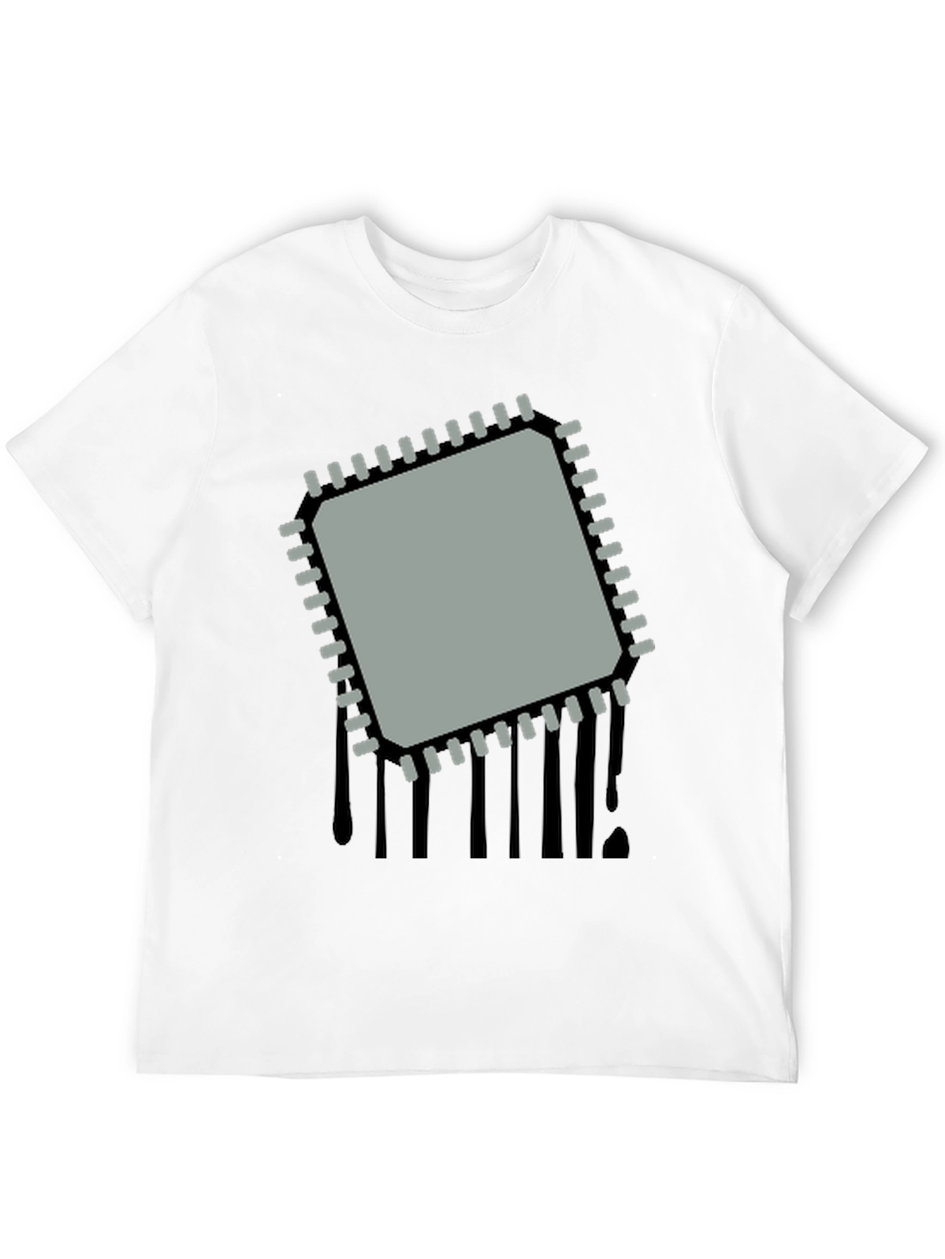 Black Tech Chip Graphic T-Shirt - Modern Geek Style view 12