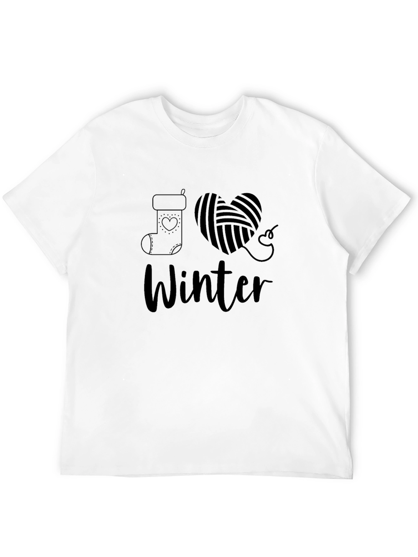 Black I Love Winter Black T-Shirt Holiday Season Apparel view 12