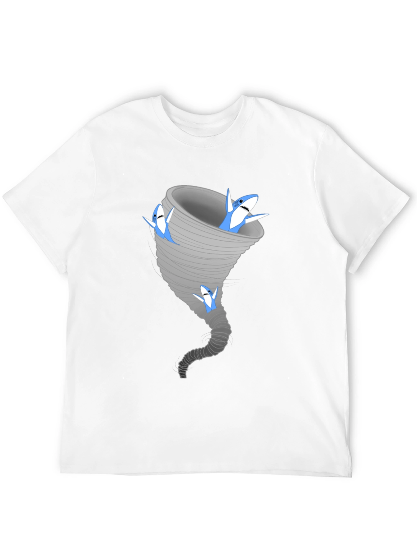 Black Sharknado Black Tee - Funny Shark Tornado Graphic T-Shirt view 12