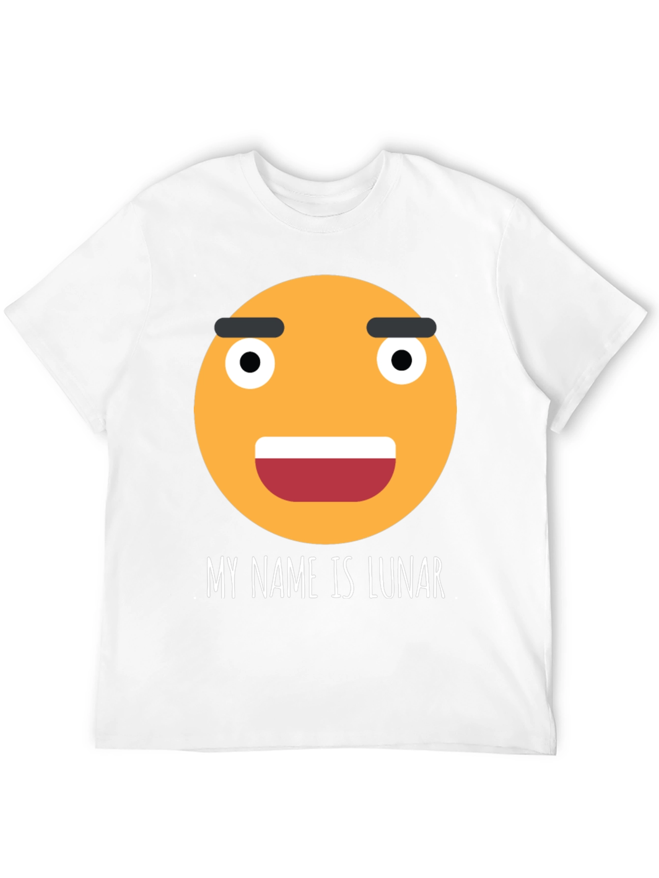 Black Funny Emoji T-Shirt - My Name is Lunar view 12