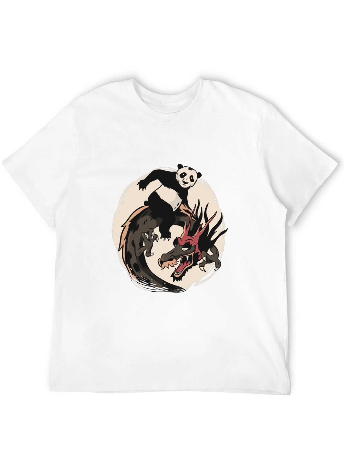Black Panda and Dragon Graphic Tee - Unique Design view 12