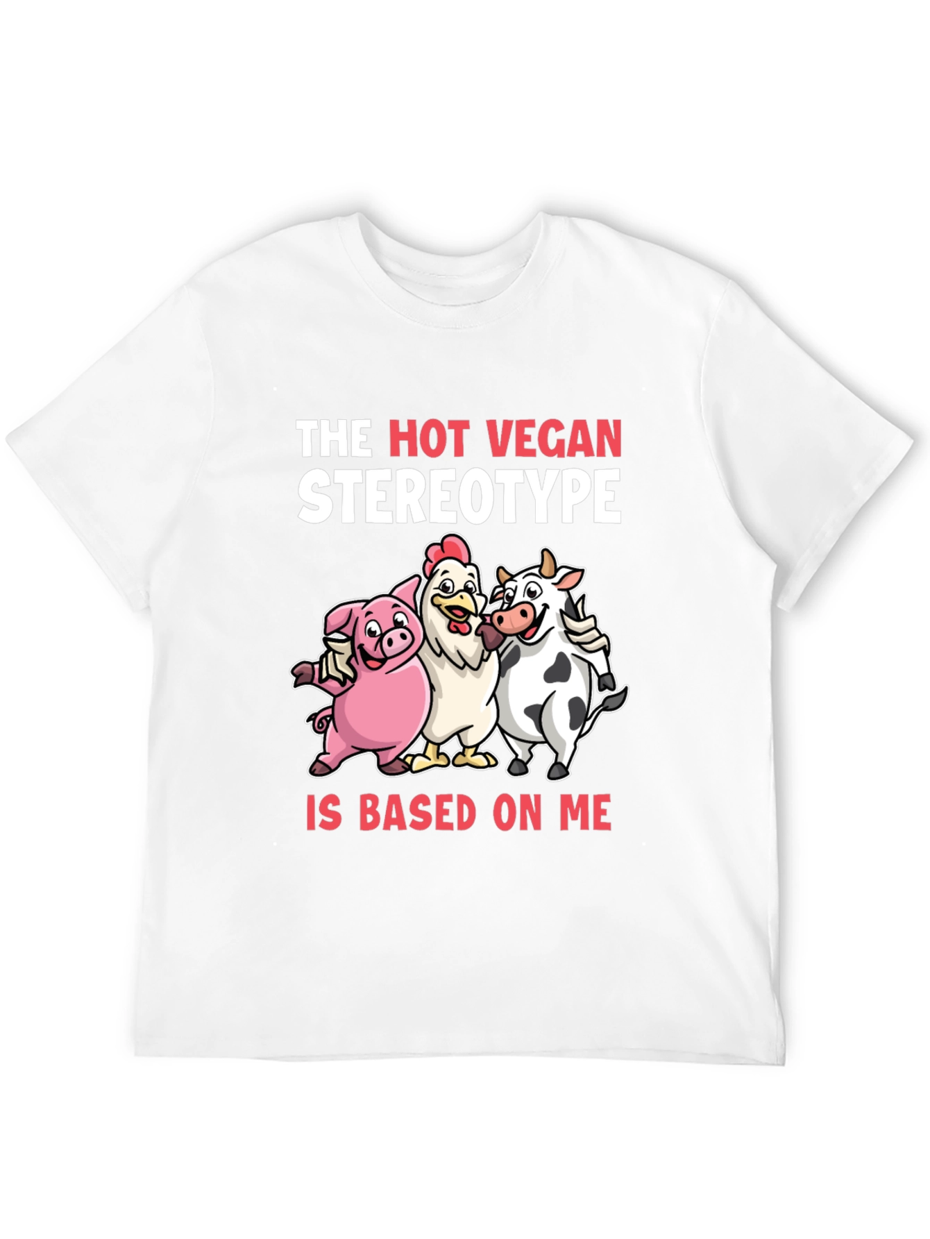 Black The Hot Vegan Stereotype Graphic T-Shirt view 12