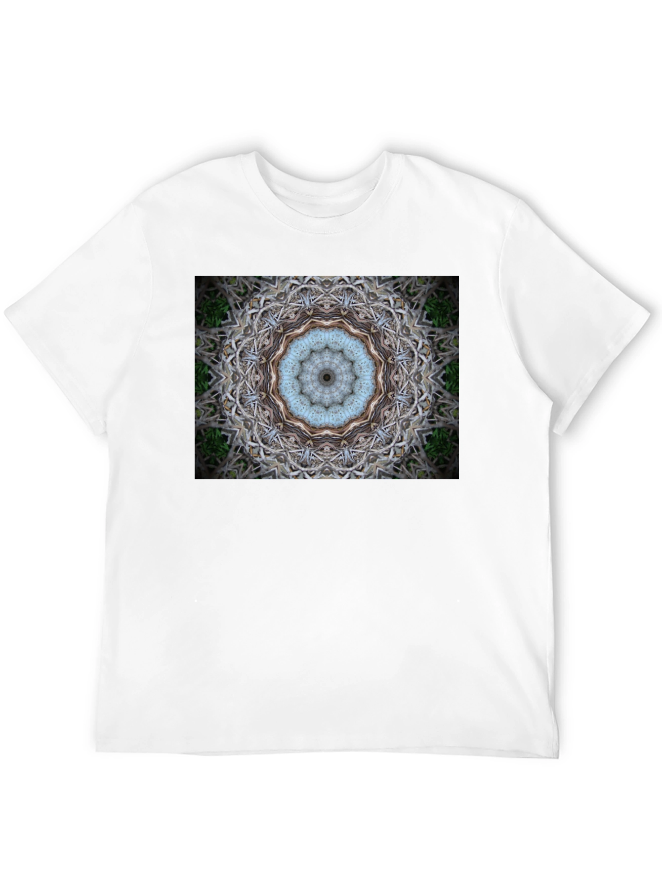 Black Abstract Mandala Print Black T-Shirt view 12