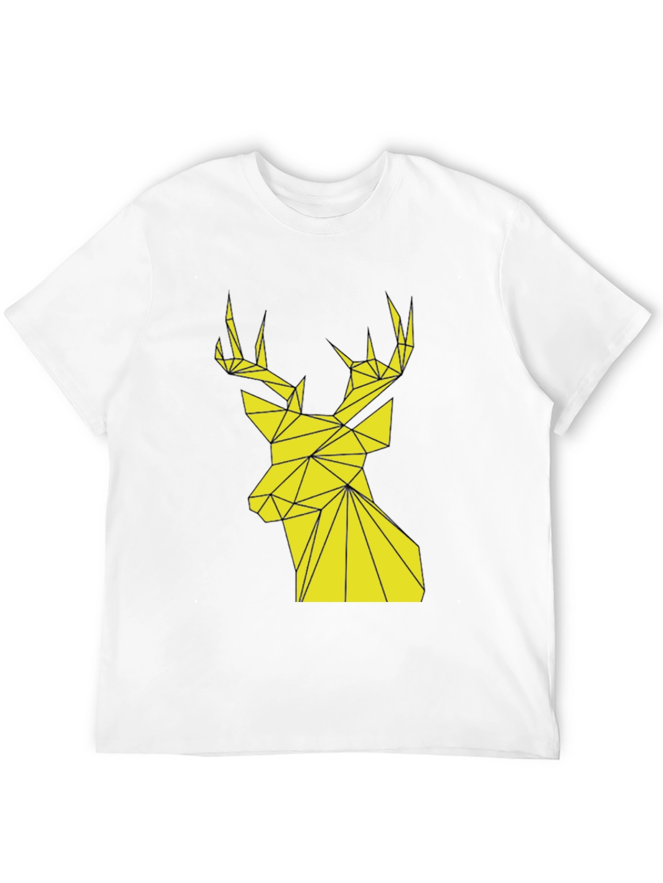 Black Geometric Deer Graphic Tee - Modern Style view 12