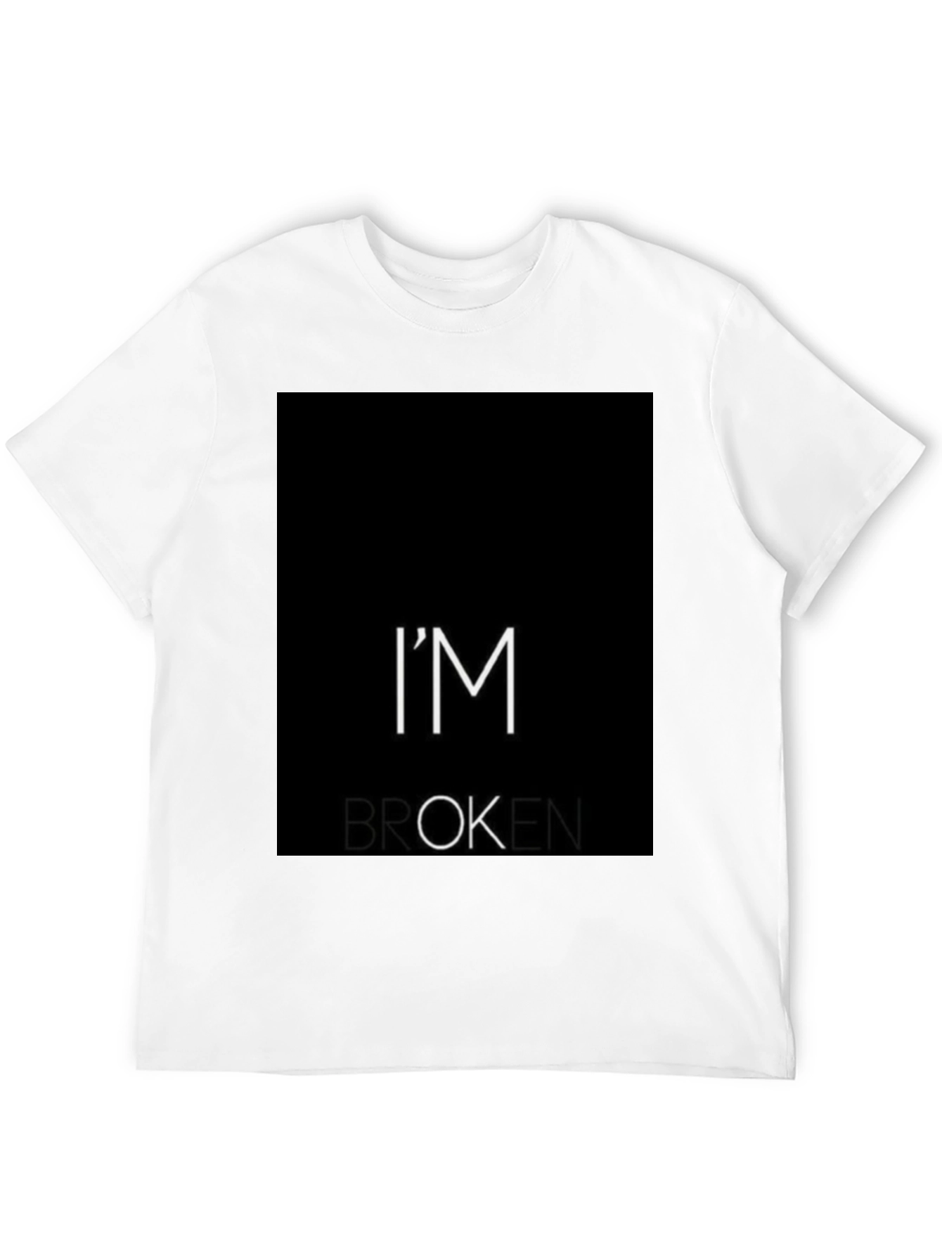 Black I'm Broken T-Shirt - Black Graphic Tee view 12