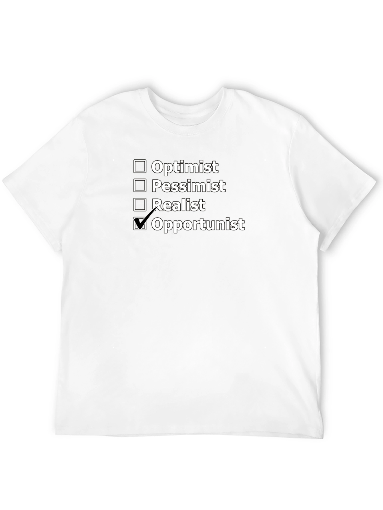Black Opportunist T-Shirt: Funny Personality Choice Tee view 12