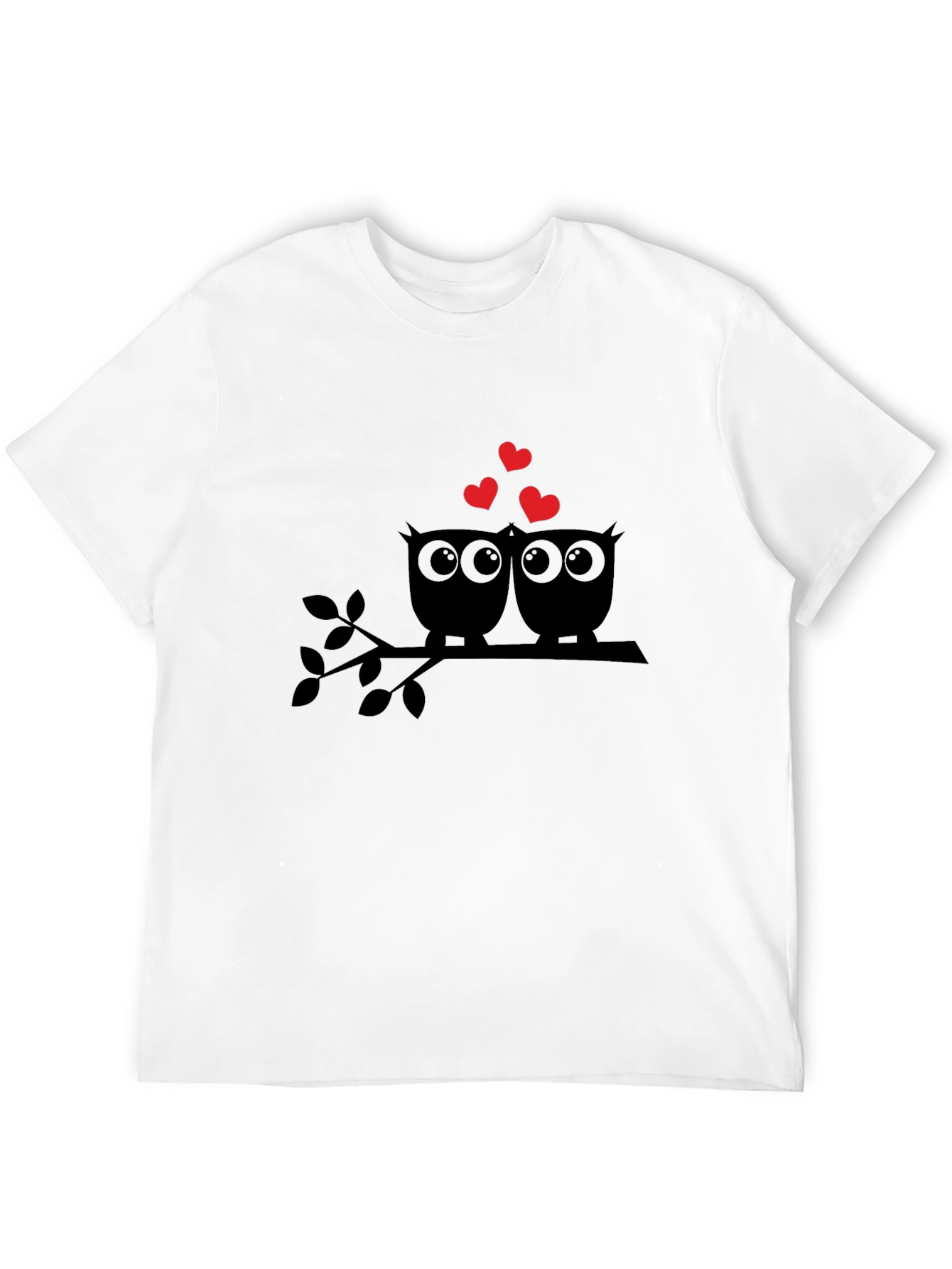 Black Owl Love T-Shirt - Cute Graphic Tee view 12