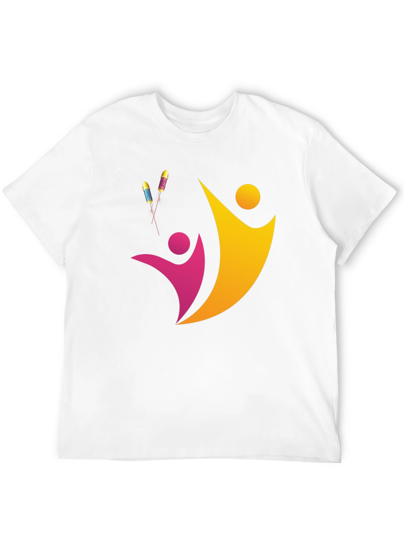 Black Abstract People Design Black Tee view 12