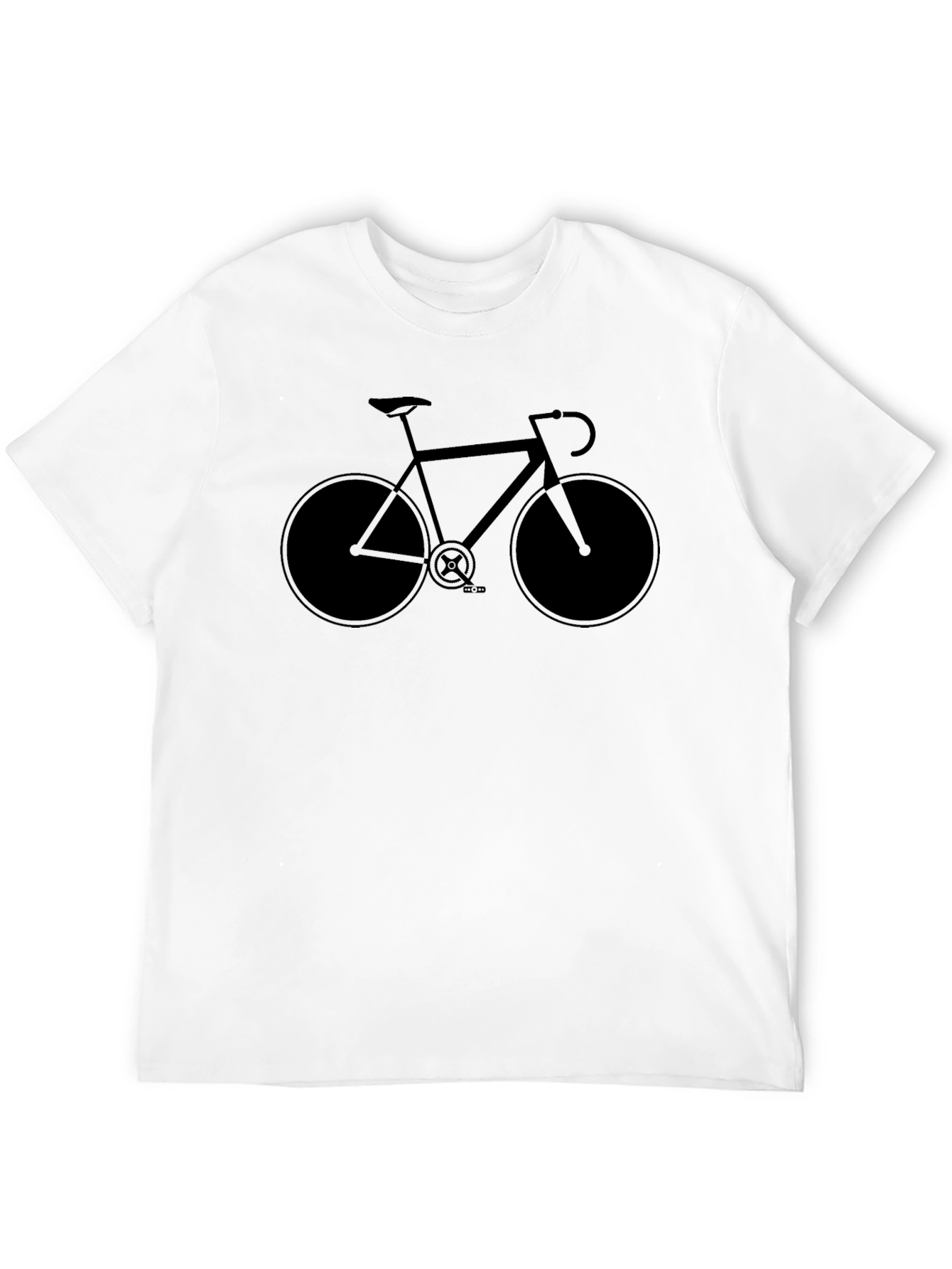 Black Men's Black Bicycle Graphic T-Shirt view 12