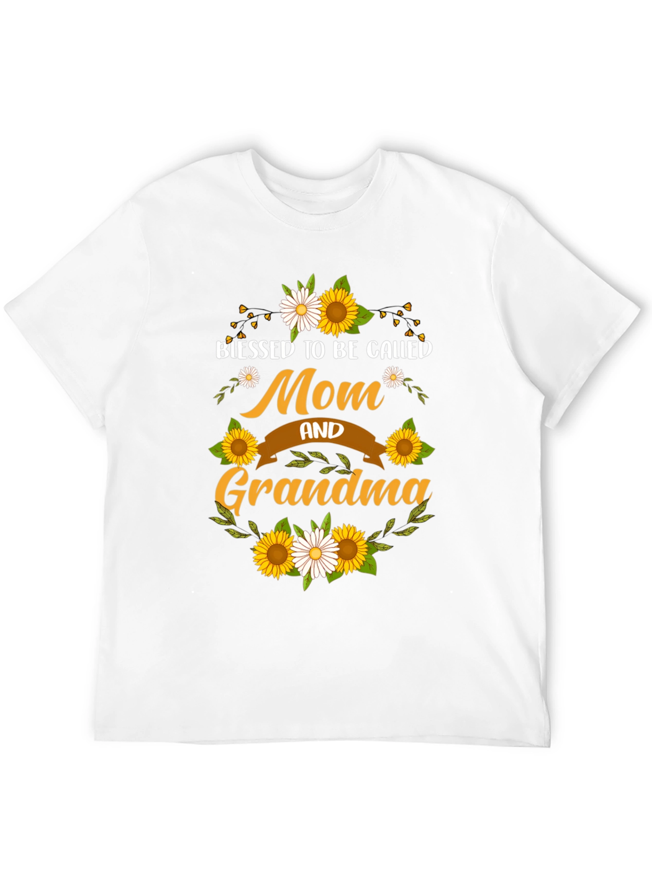 Black Blessed Mom & Grandma Sunflower T-Shirt view 12