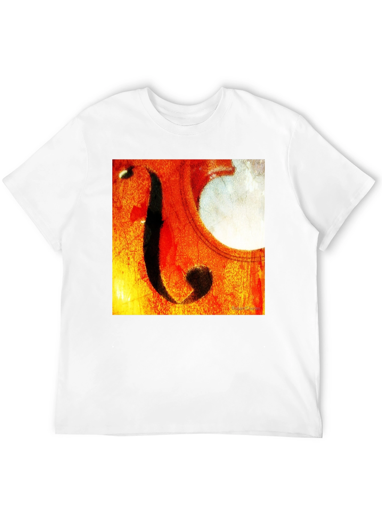 Black Abstract Cello F-Hole Graphic T-Shirt view 12