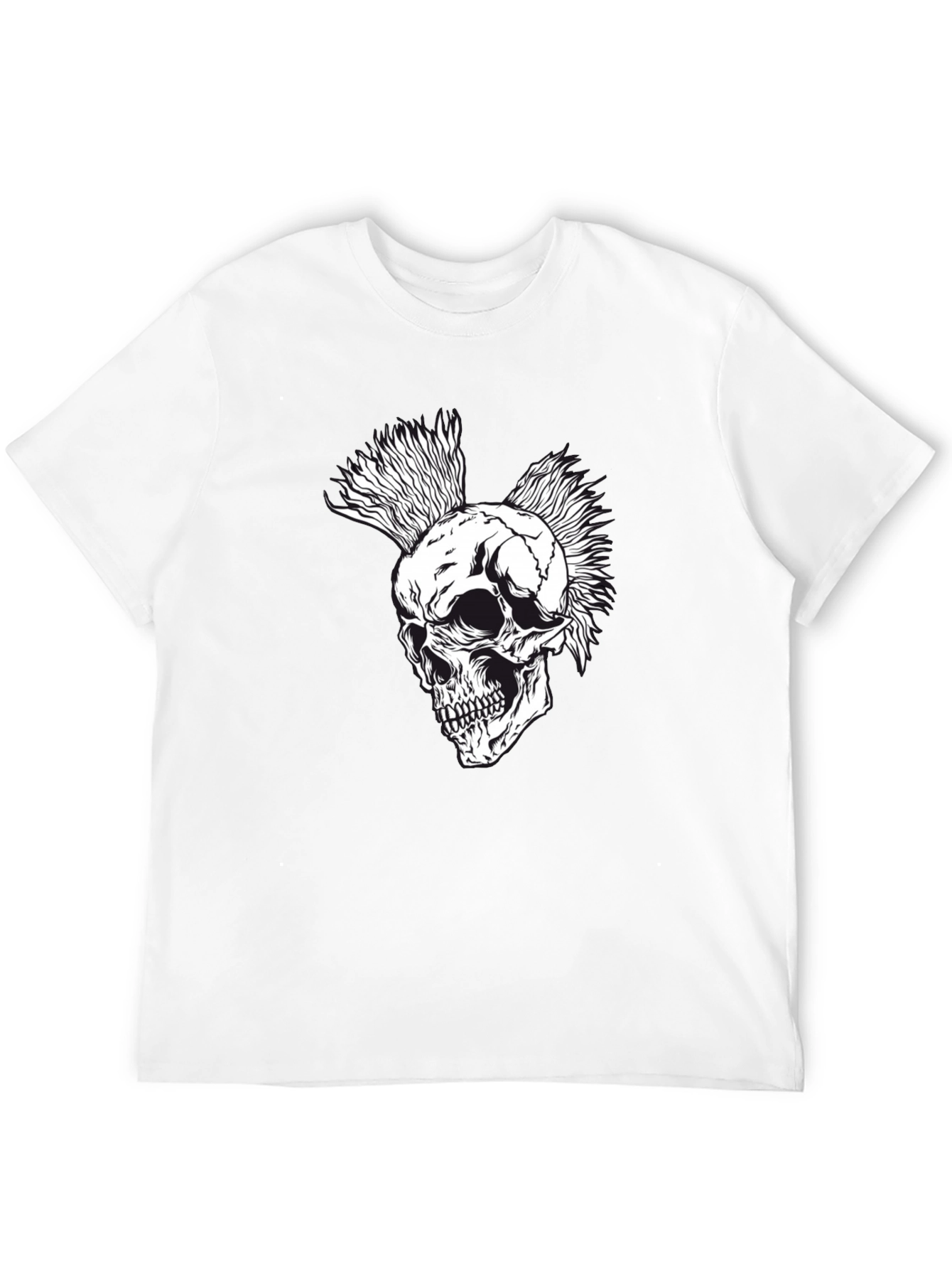 Black Punk Rock Skull T-Shirt - Black view 12