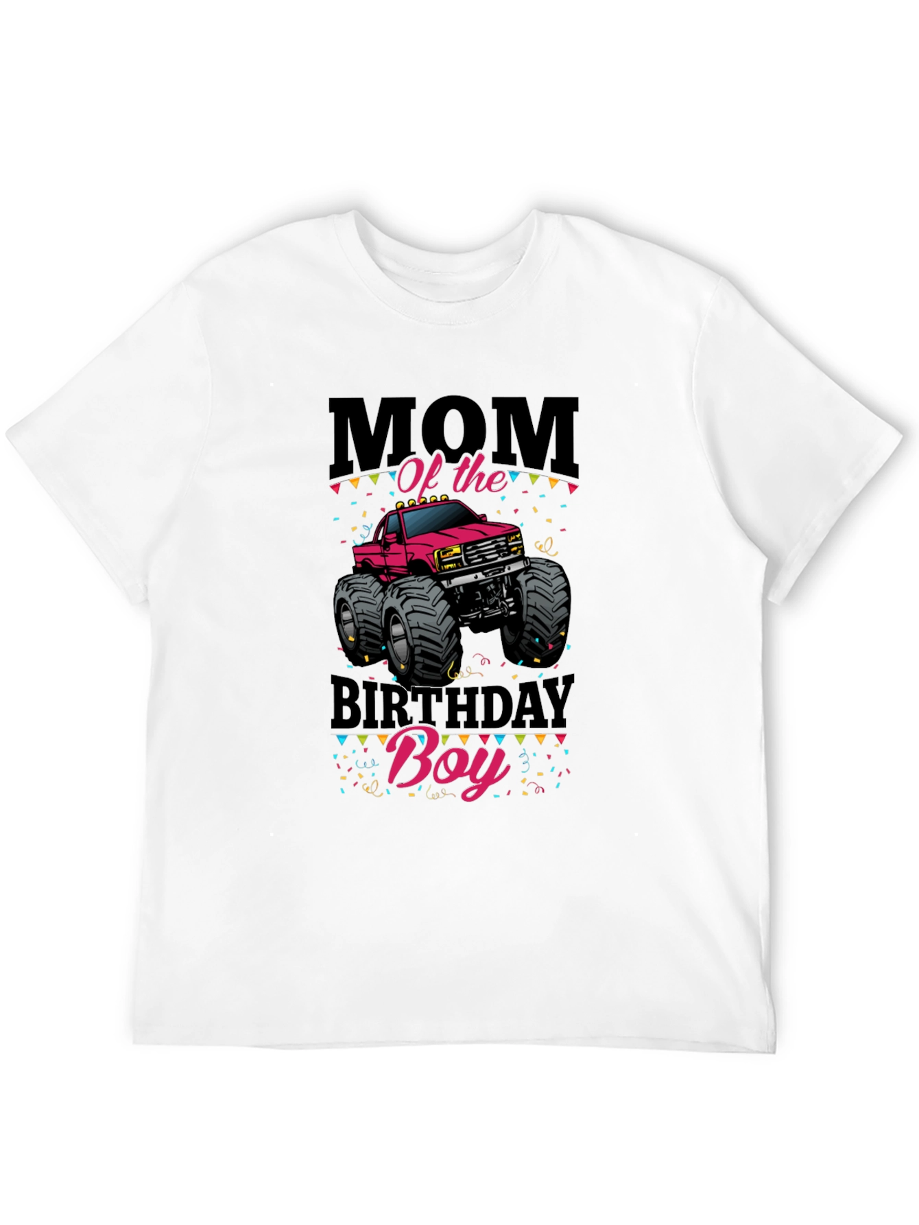 Black Mom of the Birthday Boy Monster Truck T-Shirt view 12