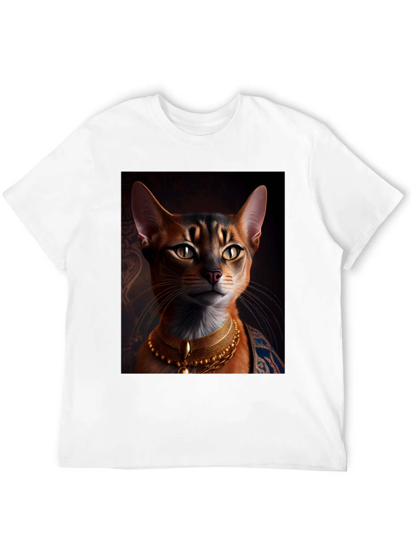 Black Royal Cat Graphic Tee - Black Cotton T-Shirt view 12