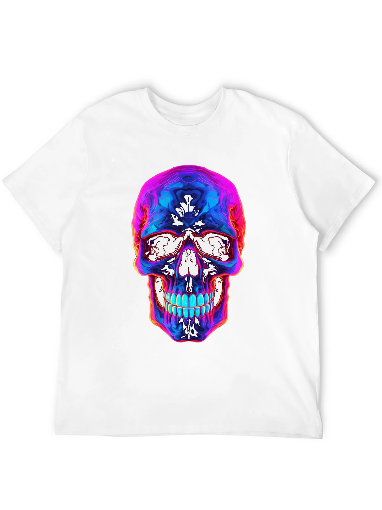 Black Psychedelic Skull Graphic T-Shirt - Black view 12