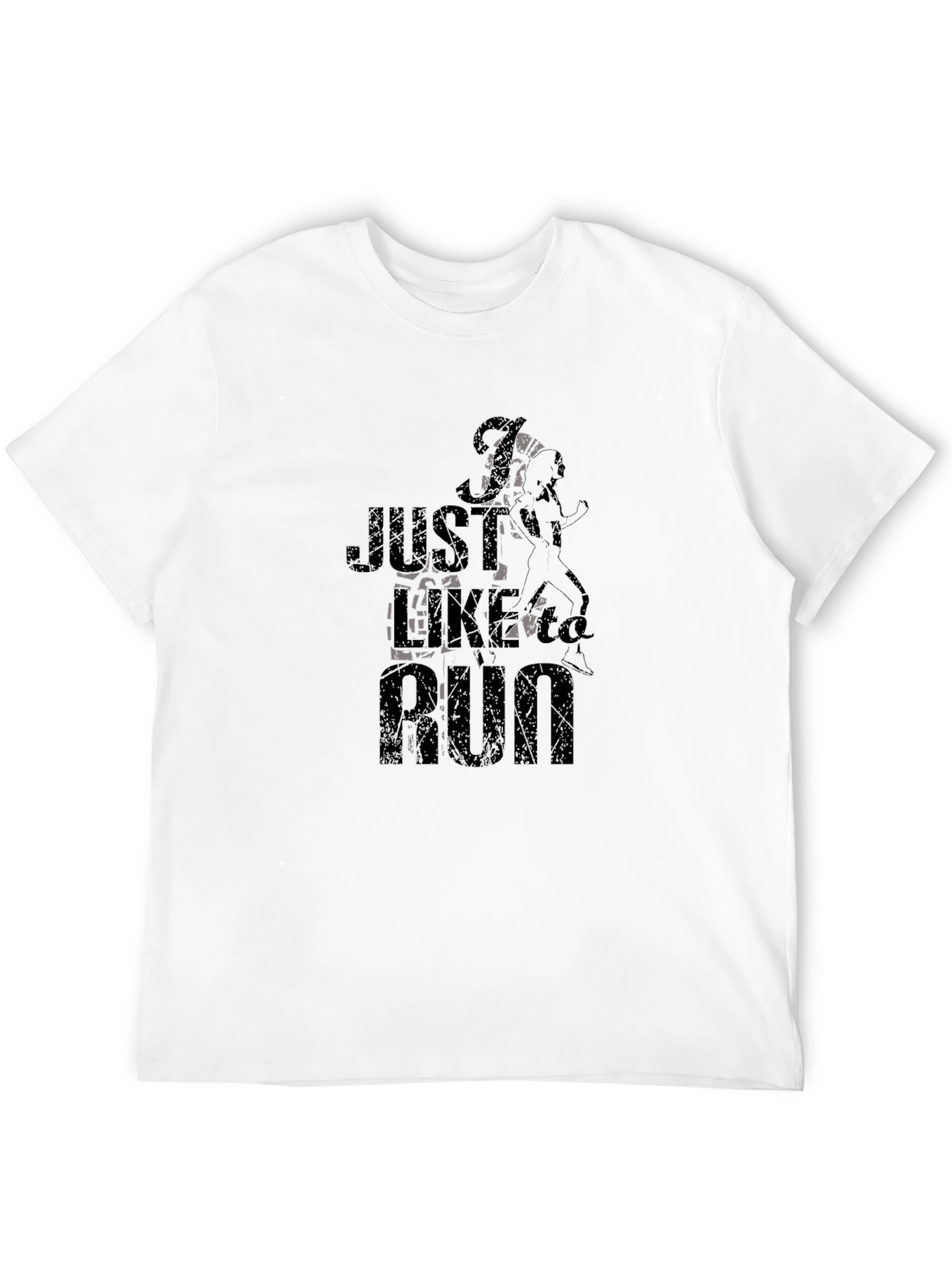 Black Just Like To Run Black Graphic Tee view 12