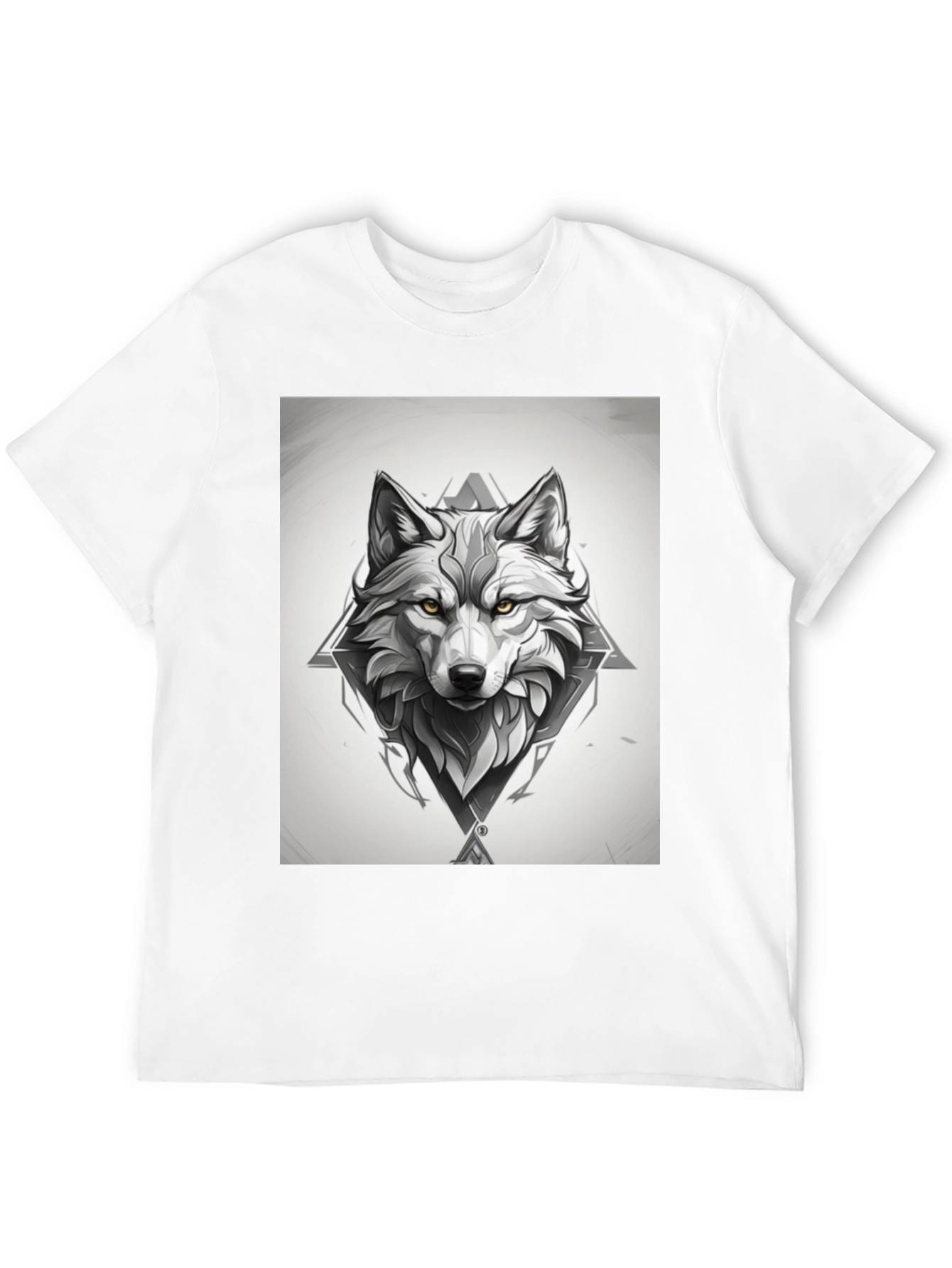 Black Wolf Graphic Print Black T-Shirt view 12