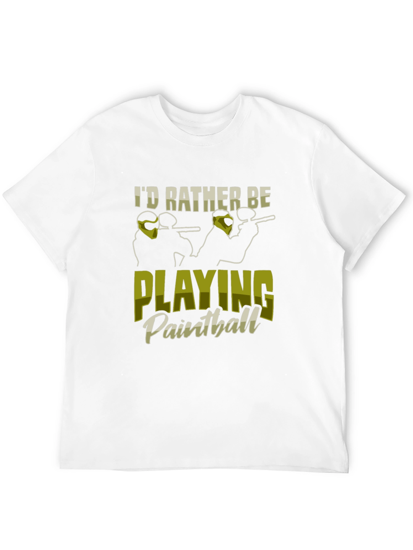 Black I'd Rather Be Playing Paintball Black T-Shirt view 12