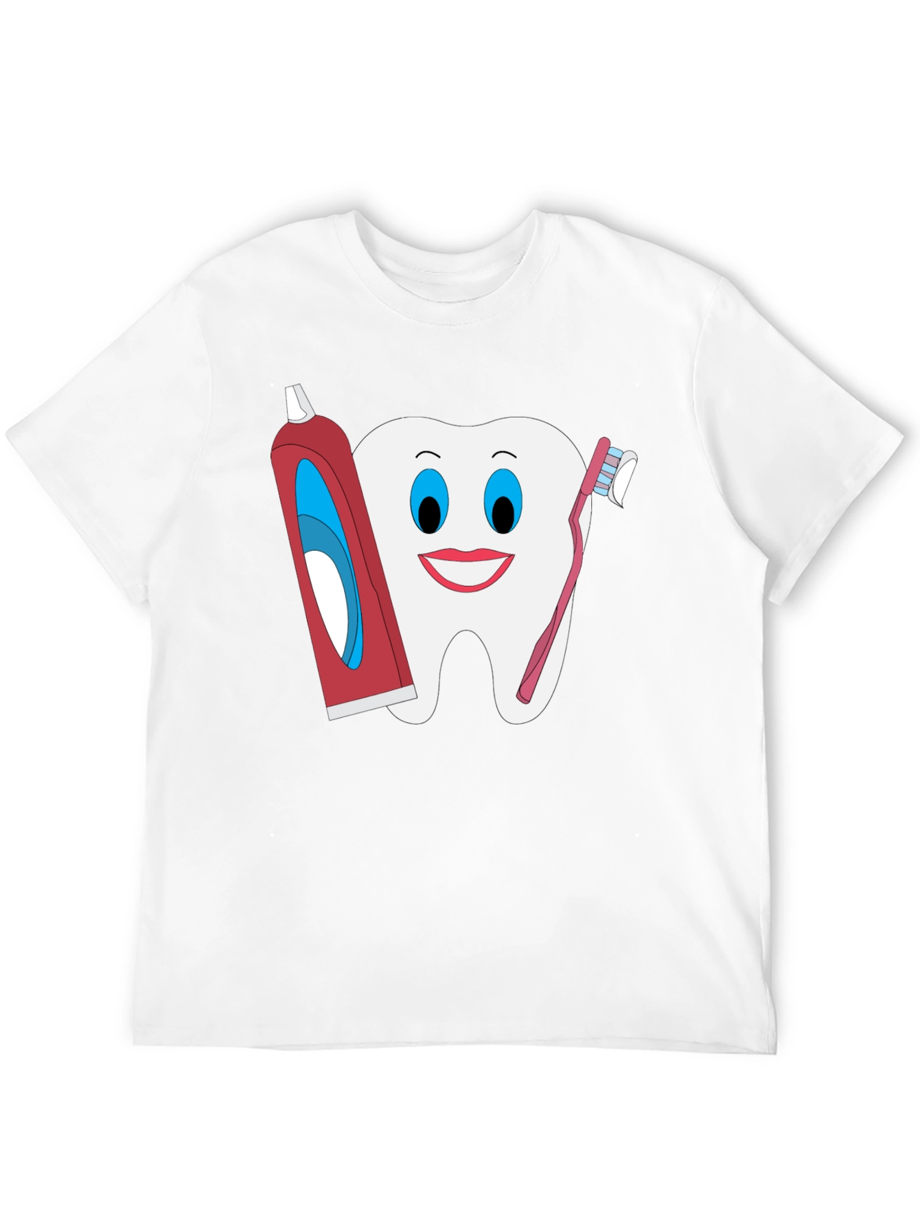 Black Funny Tooth T-Shirt: Dental Hygiene Cartoon Tee view 12
