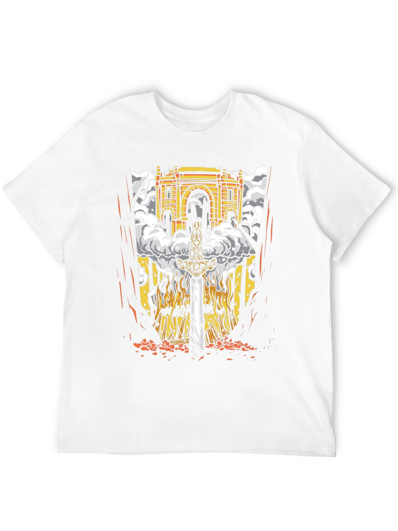 Black Sword & Gateway Graphic Tee - Men's Black T-Shirt view 12