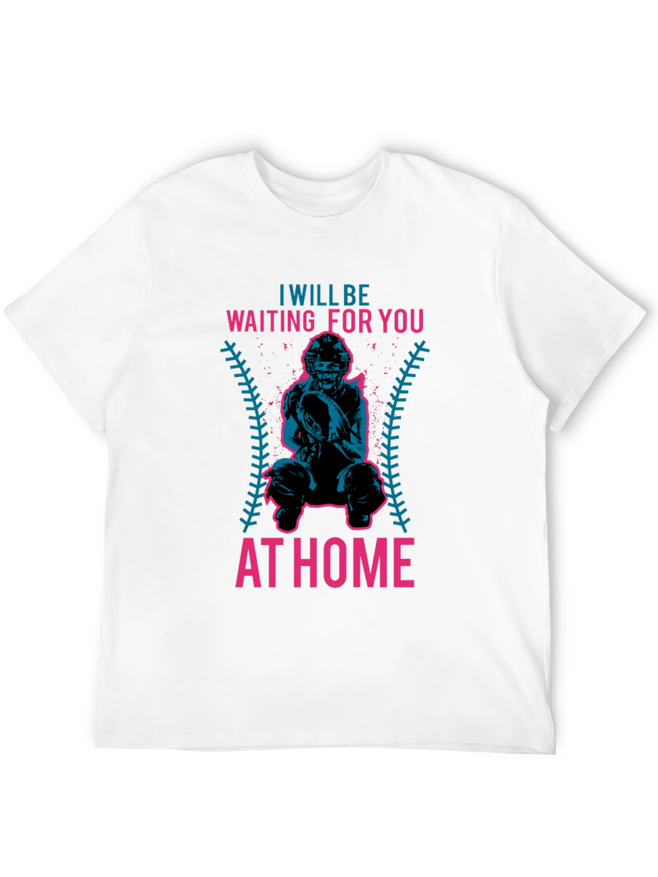 Black Waiting For You At Home Baseball T-Shirt view 12