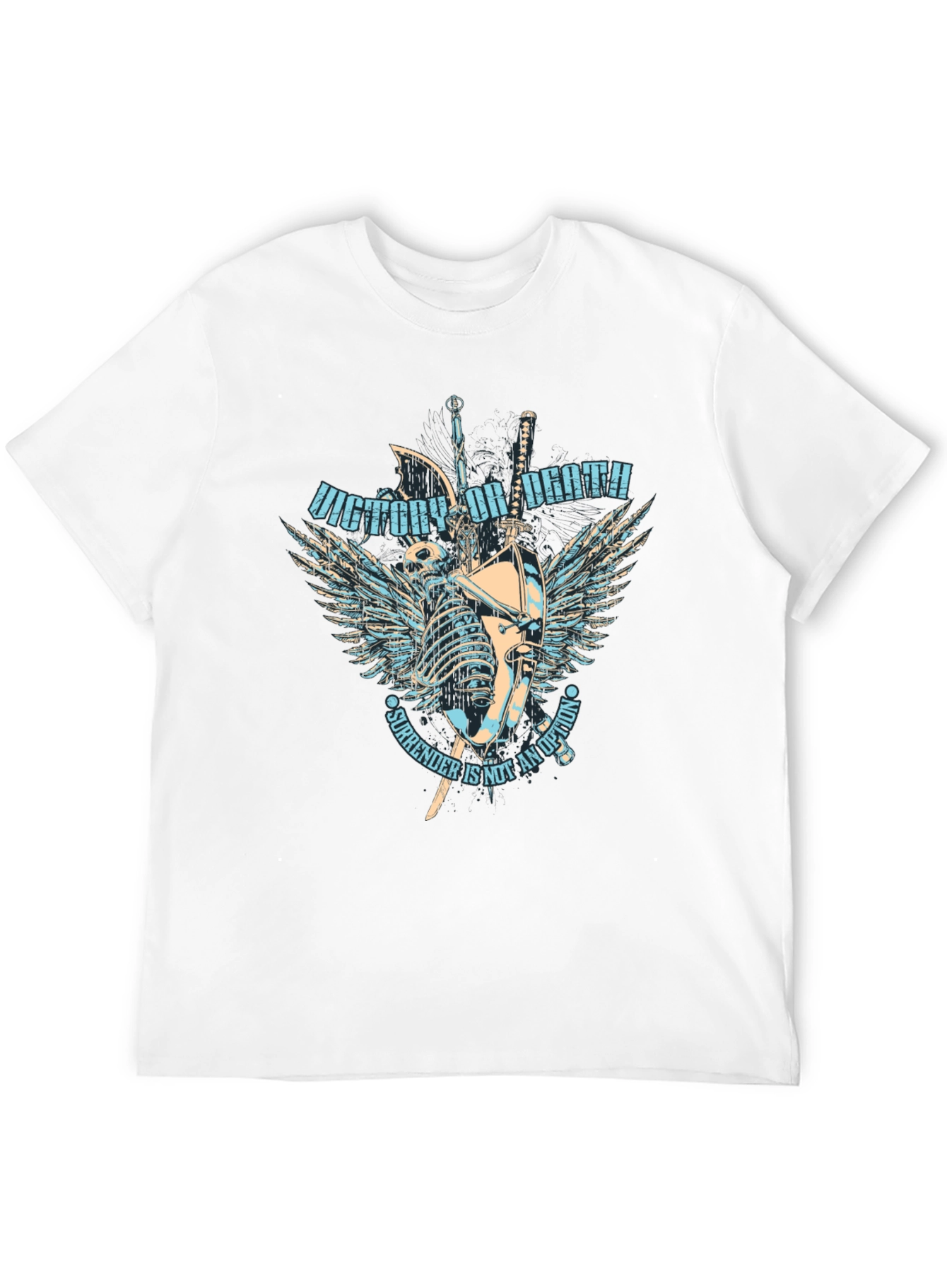 Black Victory or Death Graphic Print Crew Neck T-Shirt view 12