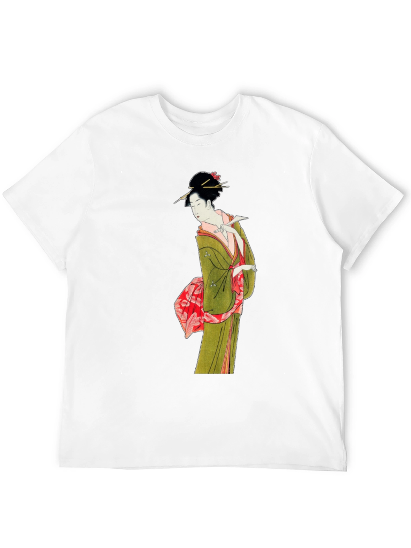 Black Japanese Geisha Art T-Shirt - Unique Ukiyo-e Design view 12