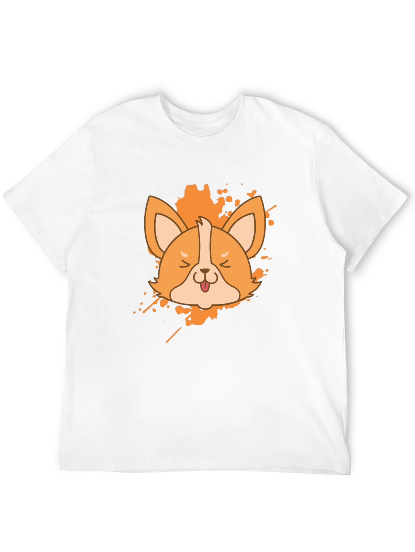 Black Corgi Splash Men's Graphic Tee - Black view 12