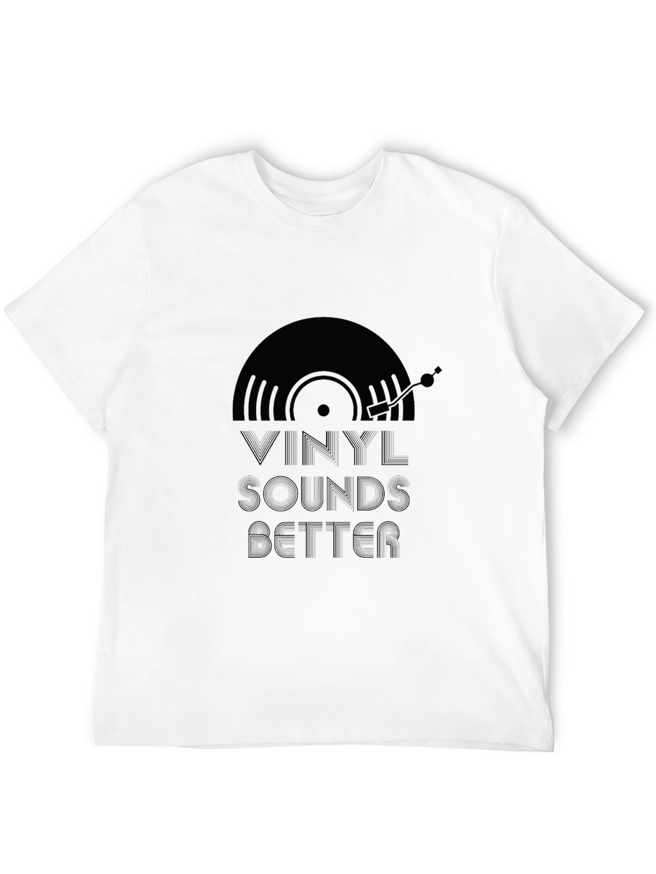 Black Vinyl Sounds Better Black Graphic Tee view 12