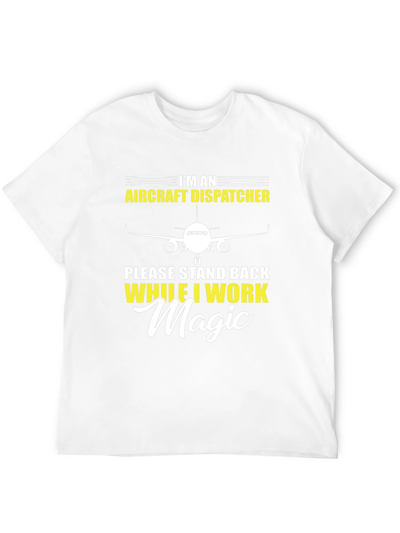 Black Aircraft Dispatcher T-Shirt, Magic Work Tee view 12