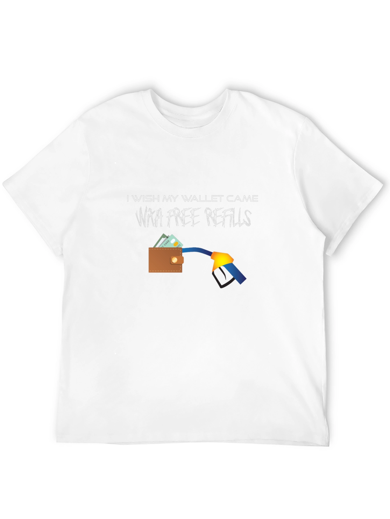 Black Funny "Free Refills" Graphic T-Shirt view 12