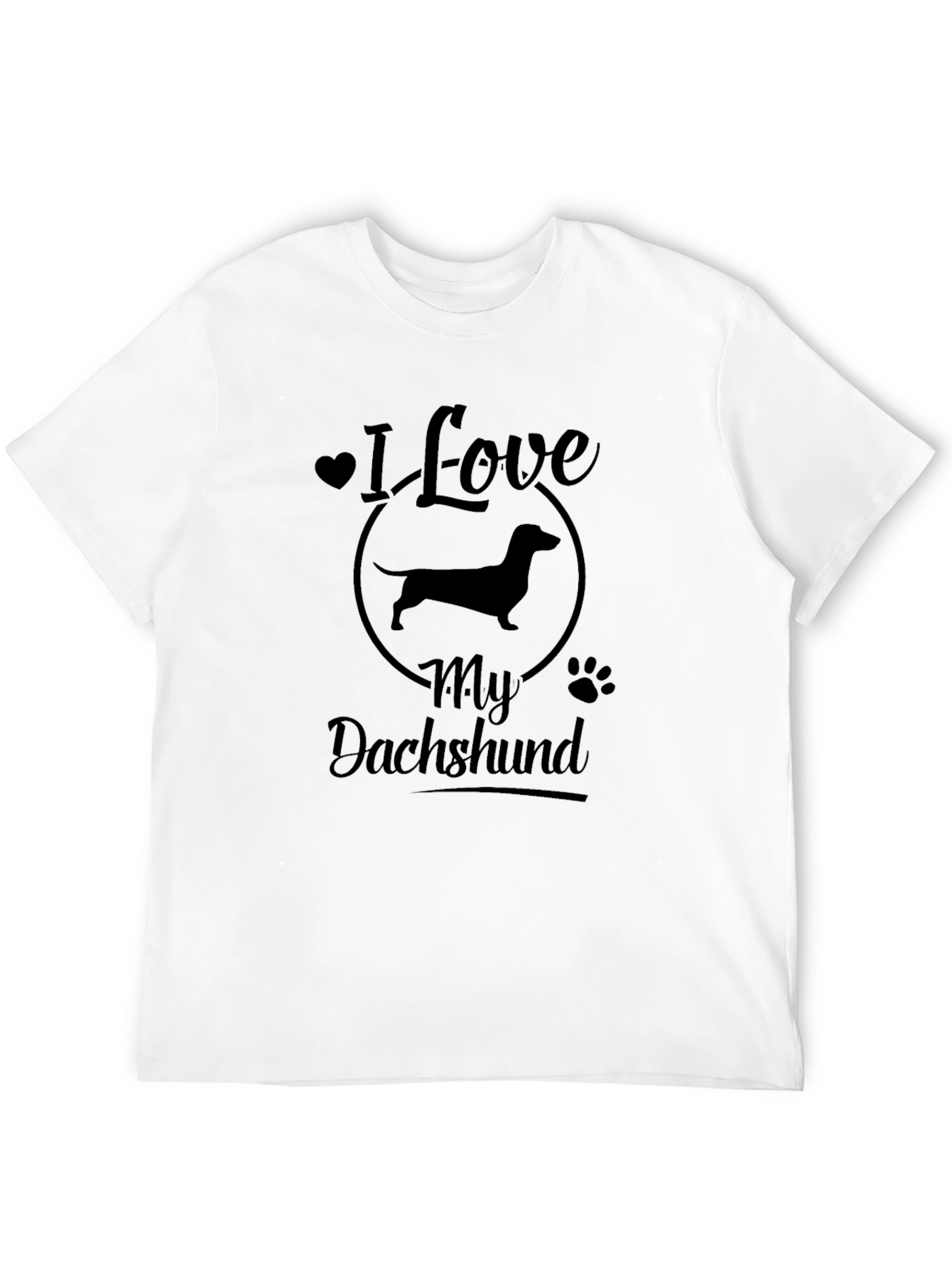 Black I Love My Dachshund Black T-Shirt view 12