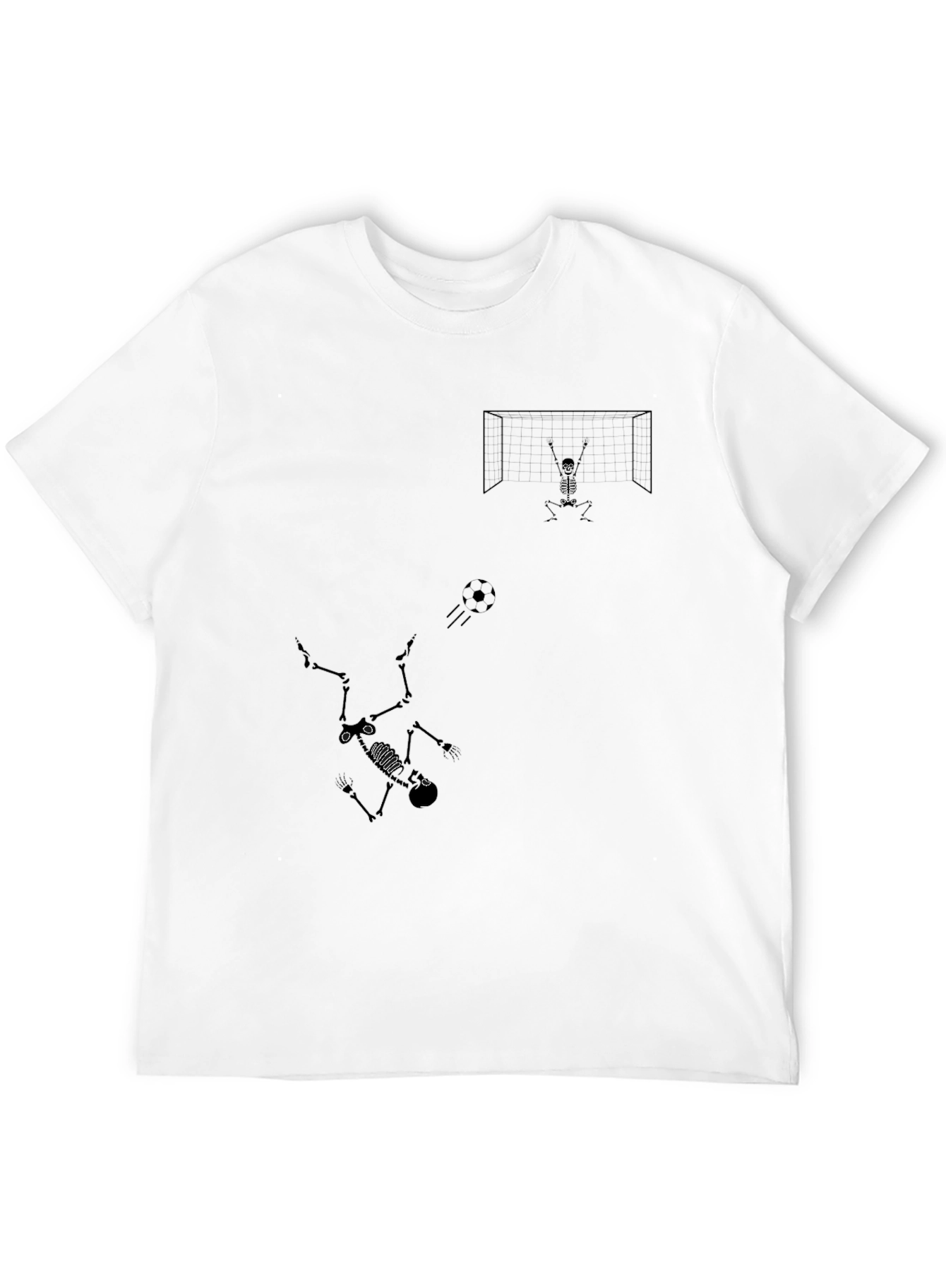 Black Skeleton Soccer Graphic Tee - Black Cotton Shirt view 12